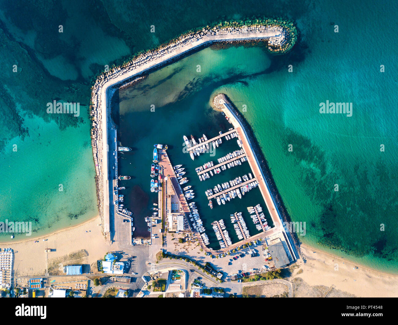 Port of Campomarino di Maruggio aerial view, Taranto province, Apulia,  Salento, Italy, Europe Stock Photo - Alamy