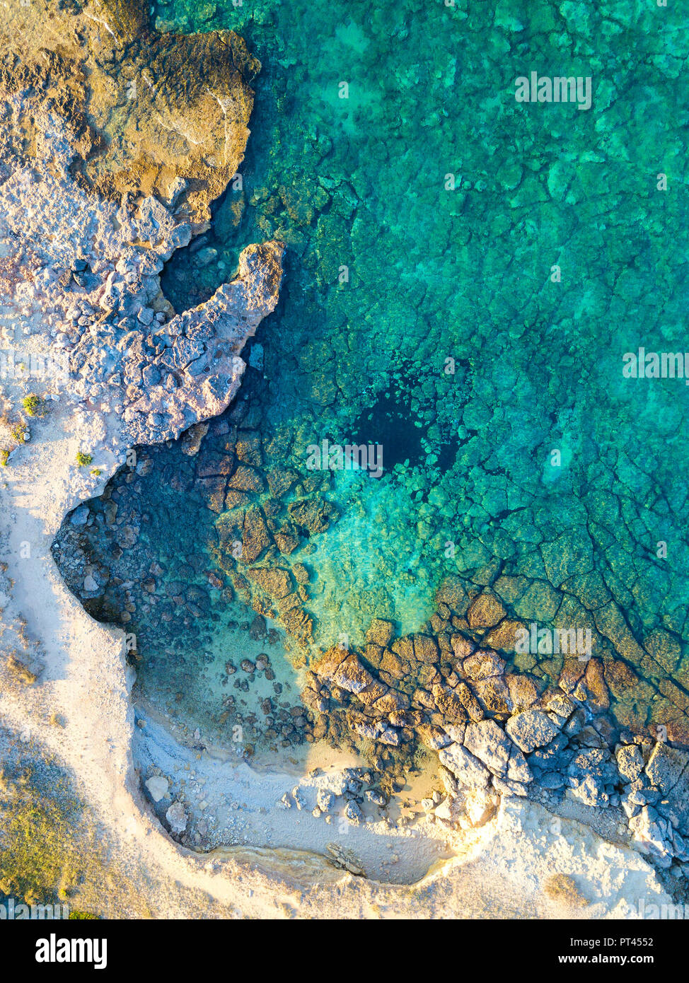 Detail of Ionic sea aerial view, Taranto district, Puglia, Italy, Europe, Stock Photo