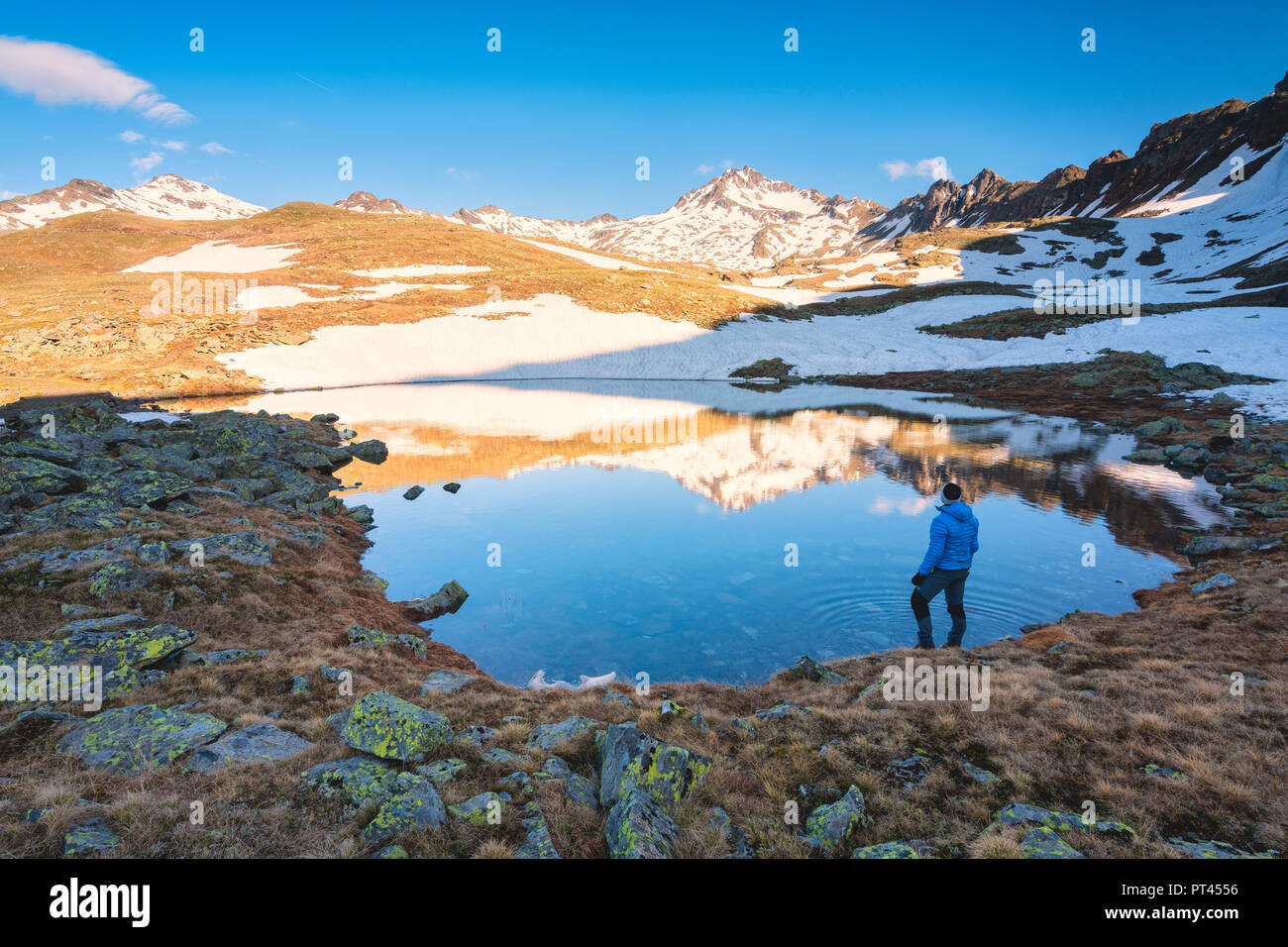 Alpine lake in Vallecamonica, Brescia province, Lombardy district, Italy, Stock Photo