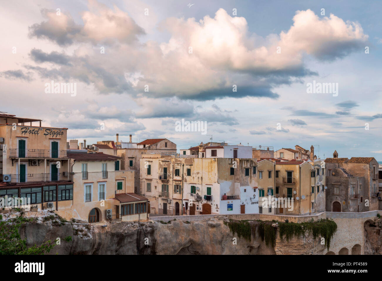 The typical buildings of the old town, Vieste, Foggia province, Gargano, Apulia Italy, Europe Stock Photo