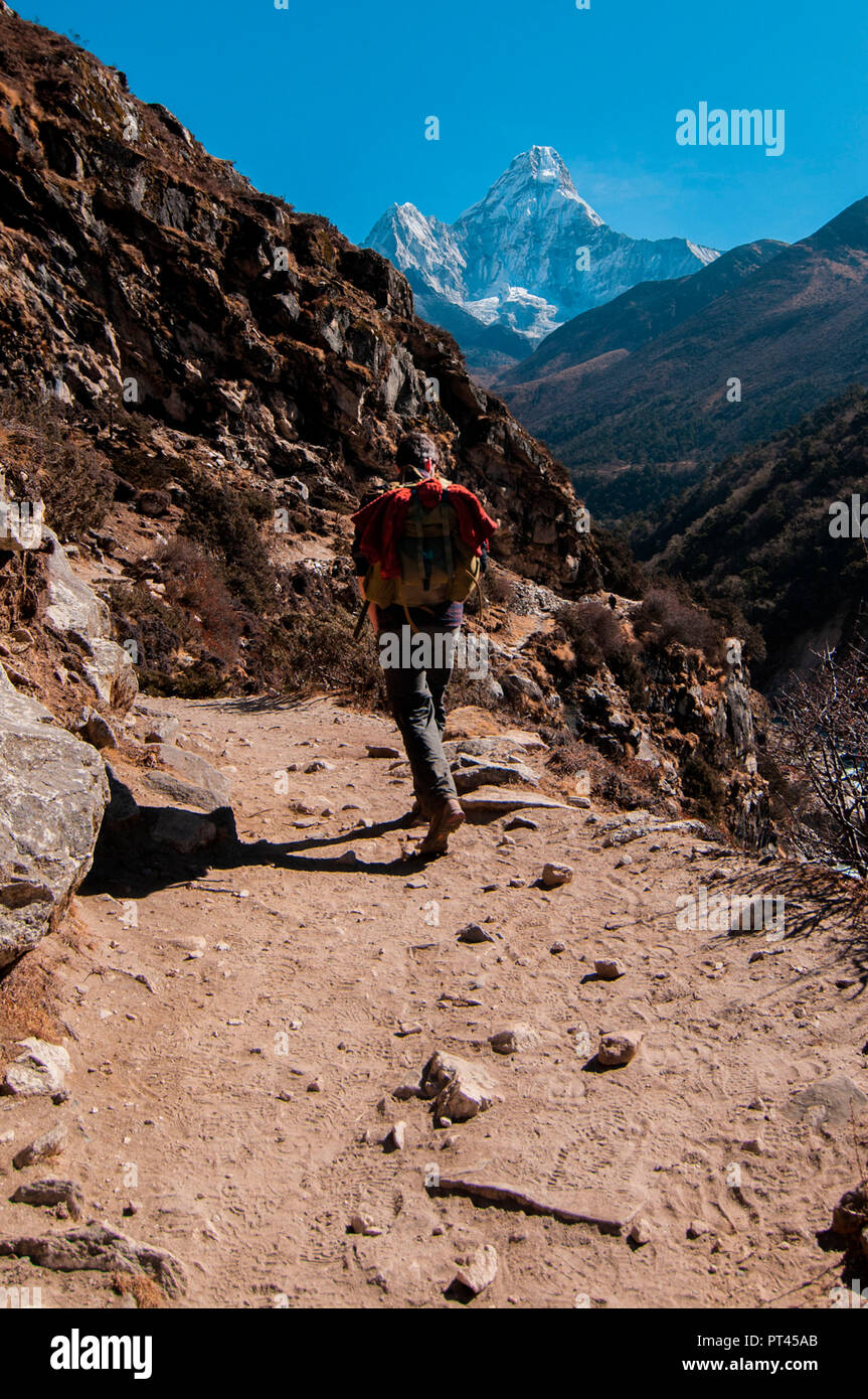 Asia, Nepal, Himalaya region, Ama Dablam, Khumbu Himal, Sagarmatha National Park, Everest Base Camp Trekking, Stock Photo