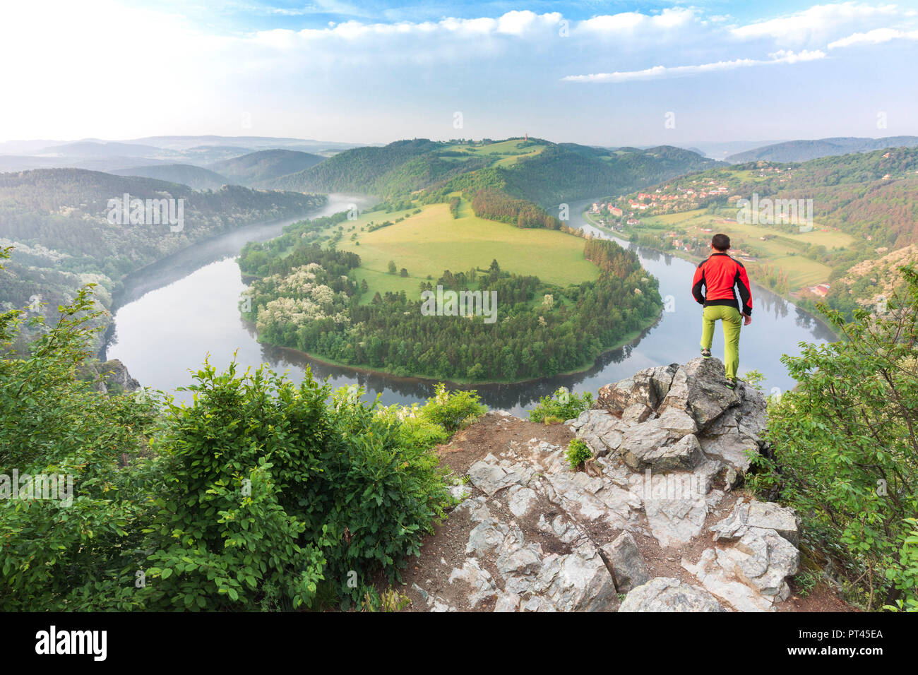 Solenicka Podkova, the Czech Horseshoe Bend on the Vlatva river, Solenice, Central Bohemia, Czech Republic Stock Photo