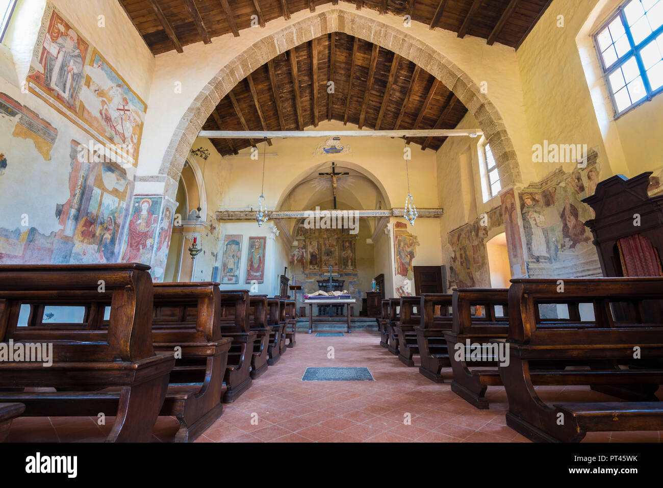 Church of Saint Cornelio and Saint Cipriano, Cornello dei Tasso, Val Brembana, Province of Bergamo, Orobie alps, Italian alps, Italy Stock Photo