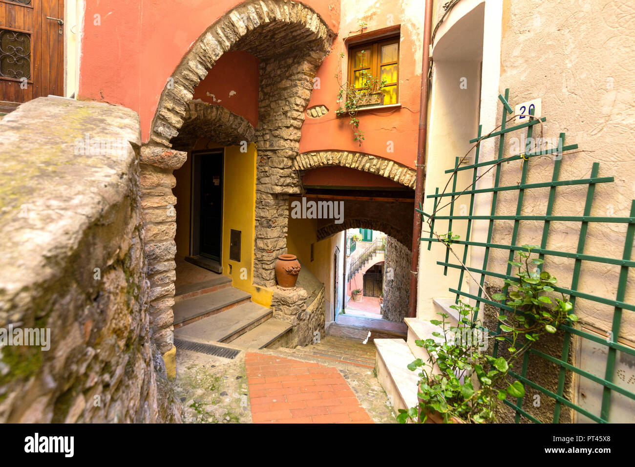 Alleys in Tellaro village, Lerici, La Spezia district, Liguria, Italy Stock Photo