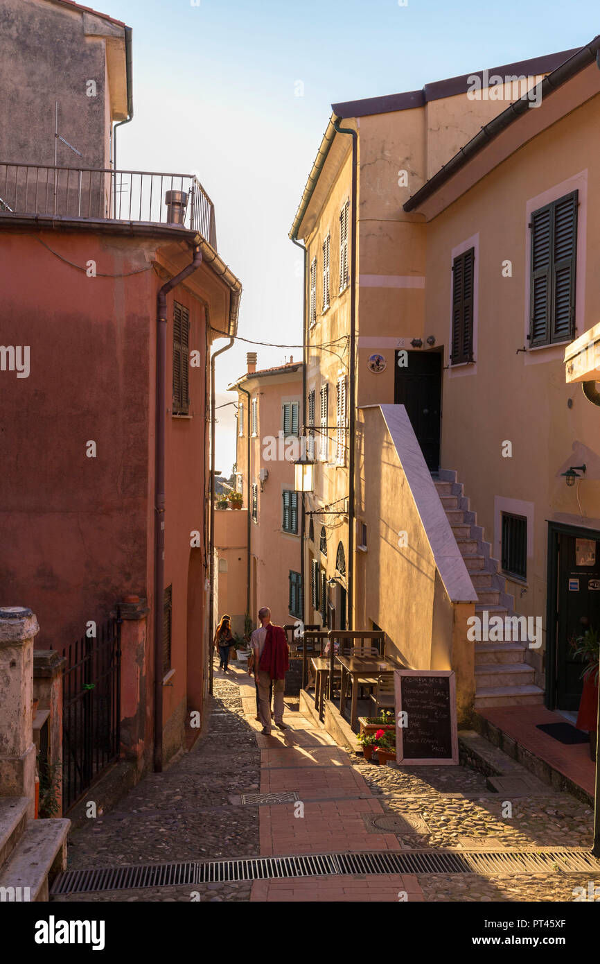 Tellaro alley, Lerici village, La Spezia district, Liguria, Italy Stock Photo