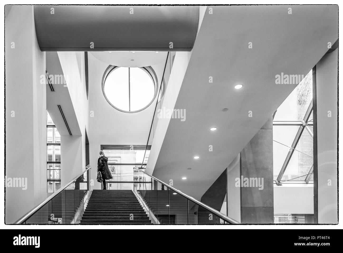 Canada, Quebec, Montreal, Musee des Beaux Arts, fine arts museum, stairs Stock Photo