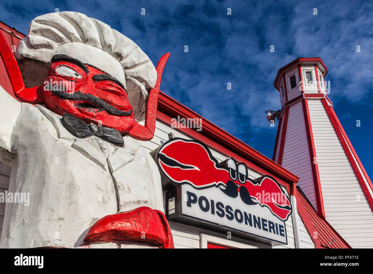 Canada, Quebec, Bas-Saint-Laurent Region, Ste-Luce, seafood restaurant and fish shop, Captain Howard Stock Photo