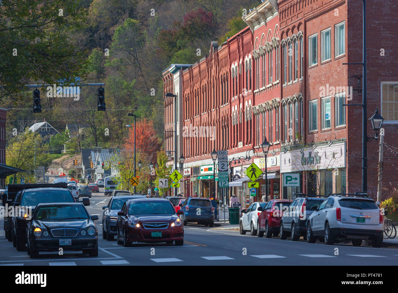 USA, New England, Vermont, Montpelier, Main Street Stock Photo