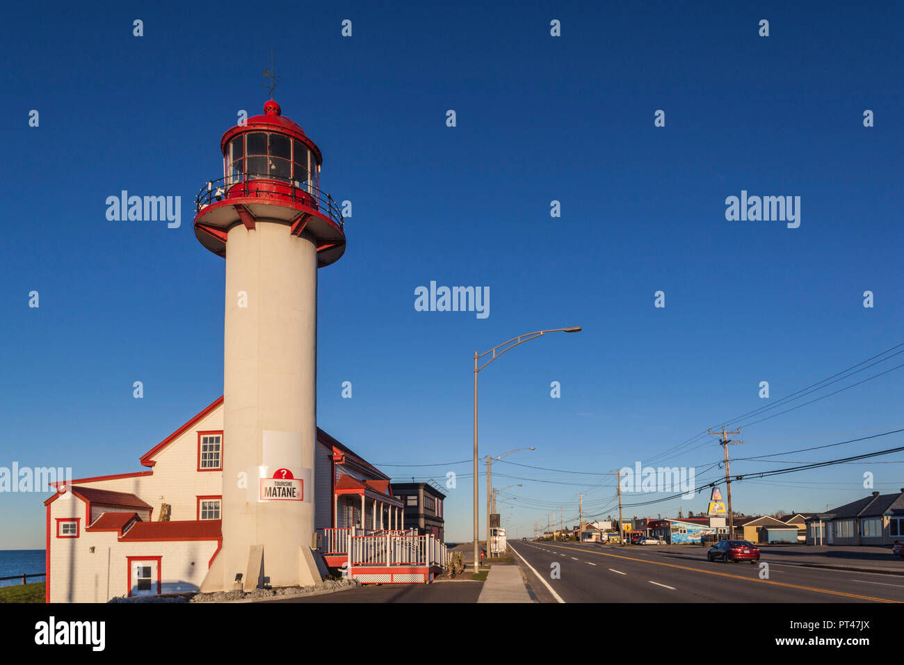 Canada, Quebec, Gaspe Peninsula, Matane, Matane Lighthouse Stock Photo