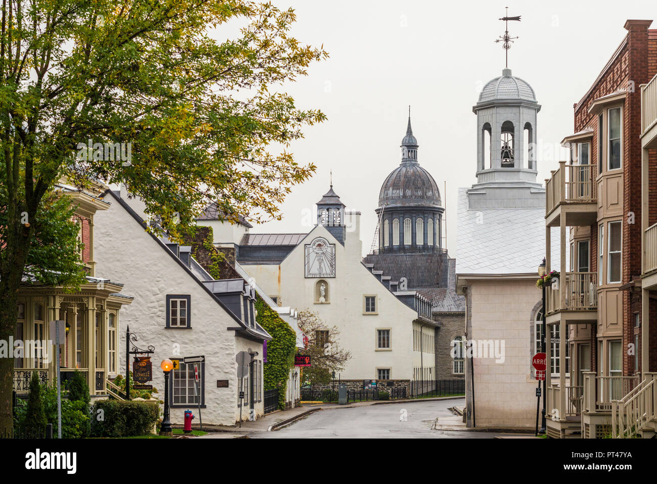 Canada, Quebec, Mauricie Region, Trois Rivieres, churches along Rue des Ursulines Stock Photo