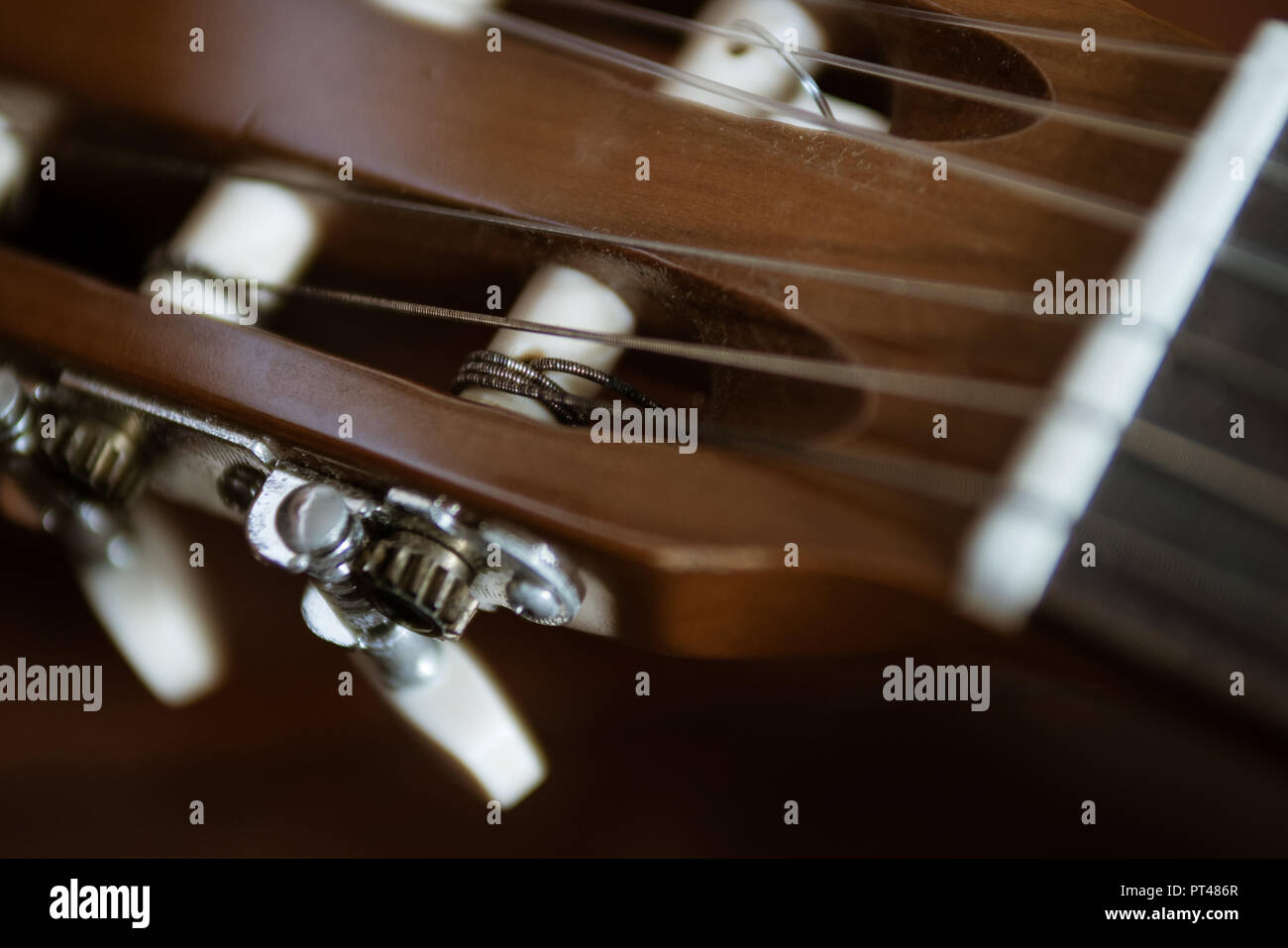 Classical guitar headstock Stock Photo Alamy