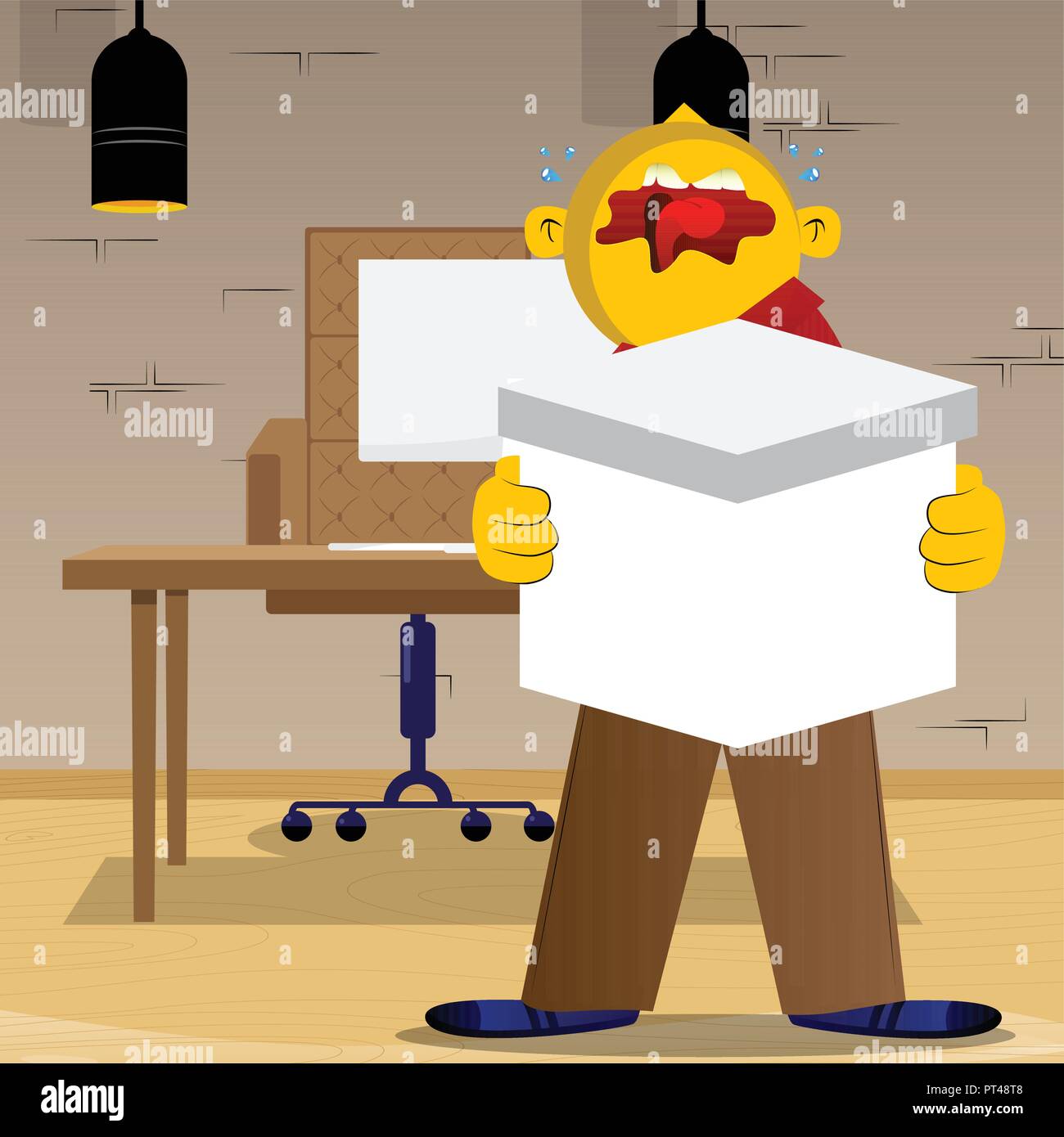 Illustration Cartoon Man Box Stock Photos & Illustration Cartoon Man ...