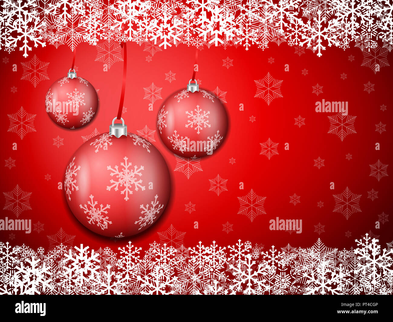 Christmas background with snowflakes and balls. Vector illustration ...