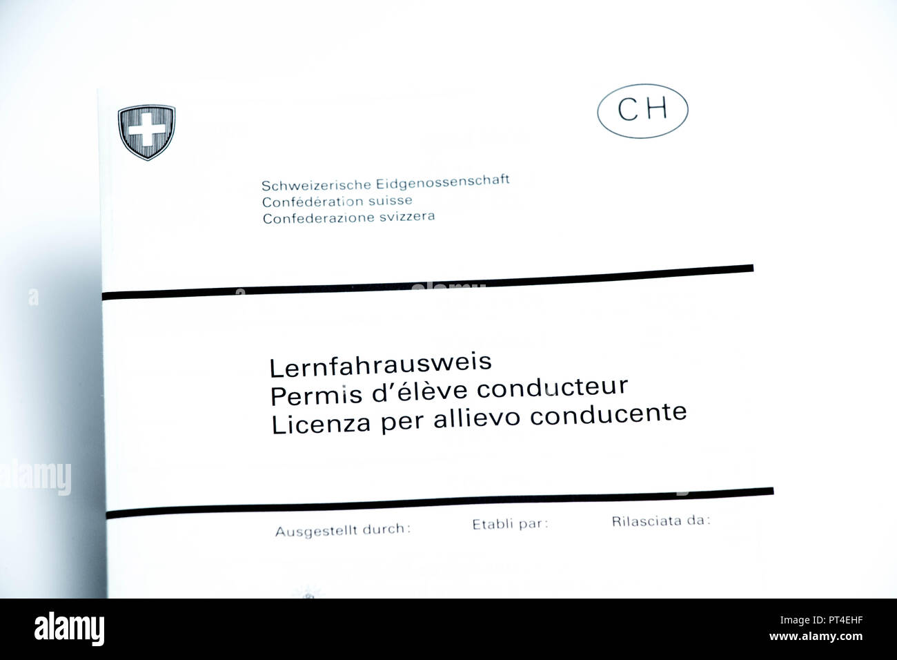 Switzerland Swiss driving licence for young driver Stock Photo Alamy