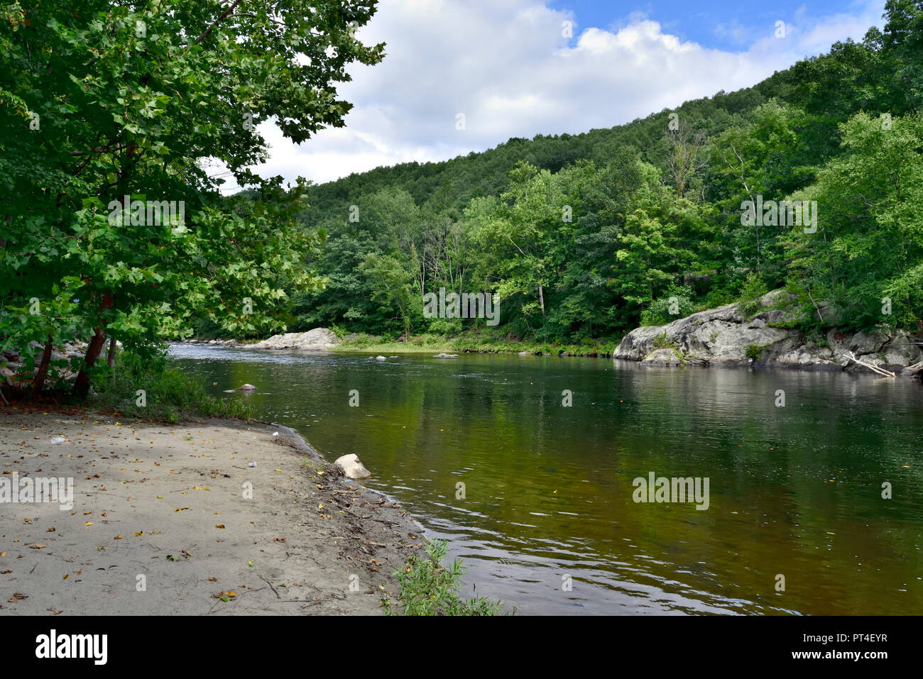 Bearden Brook in crountryside, Montgomery near Springfield, Massachusetts, USA, off interstate highway 20. Stock Photo