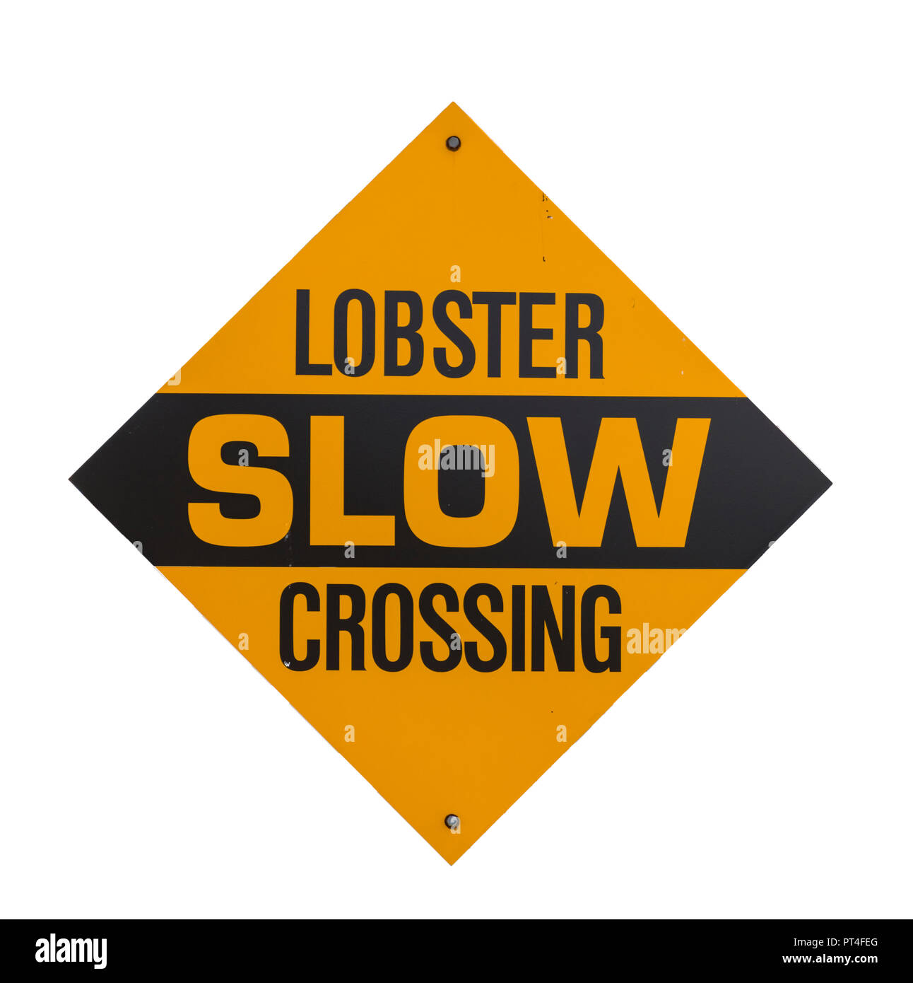 Lobster Crossing Slow sign against a white background Stock Photo