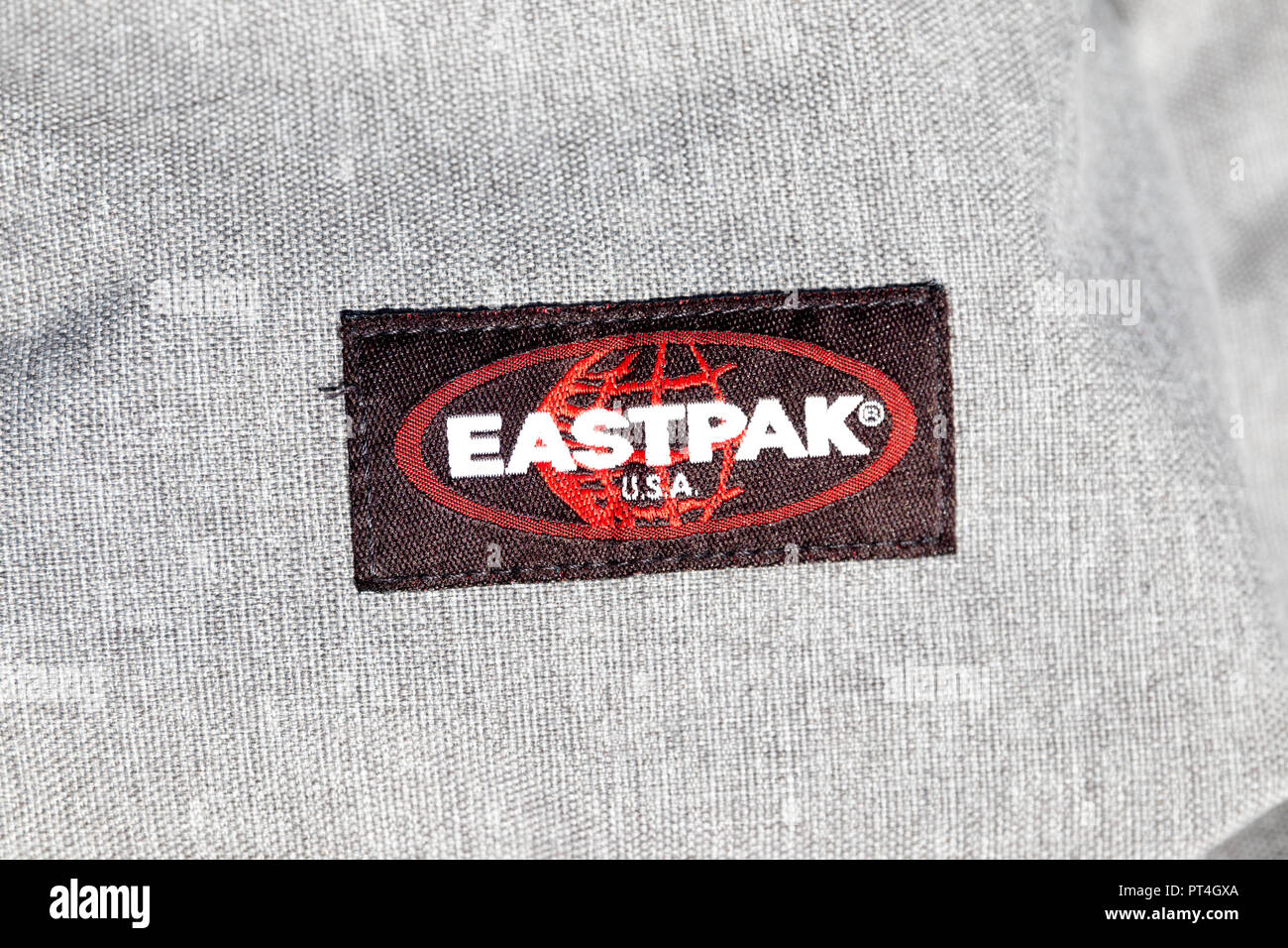 Eastpak bag backpack east pack school logo Stock Photo - Alamy