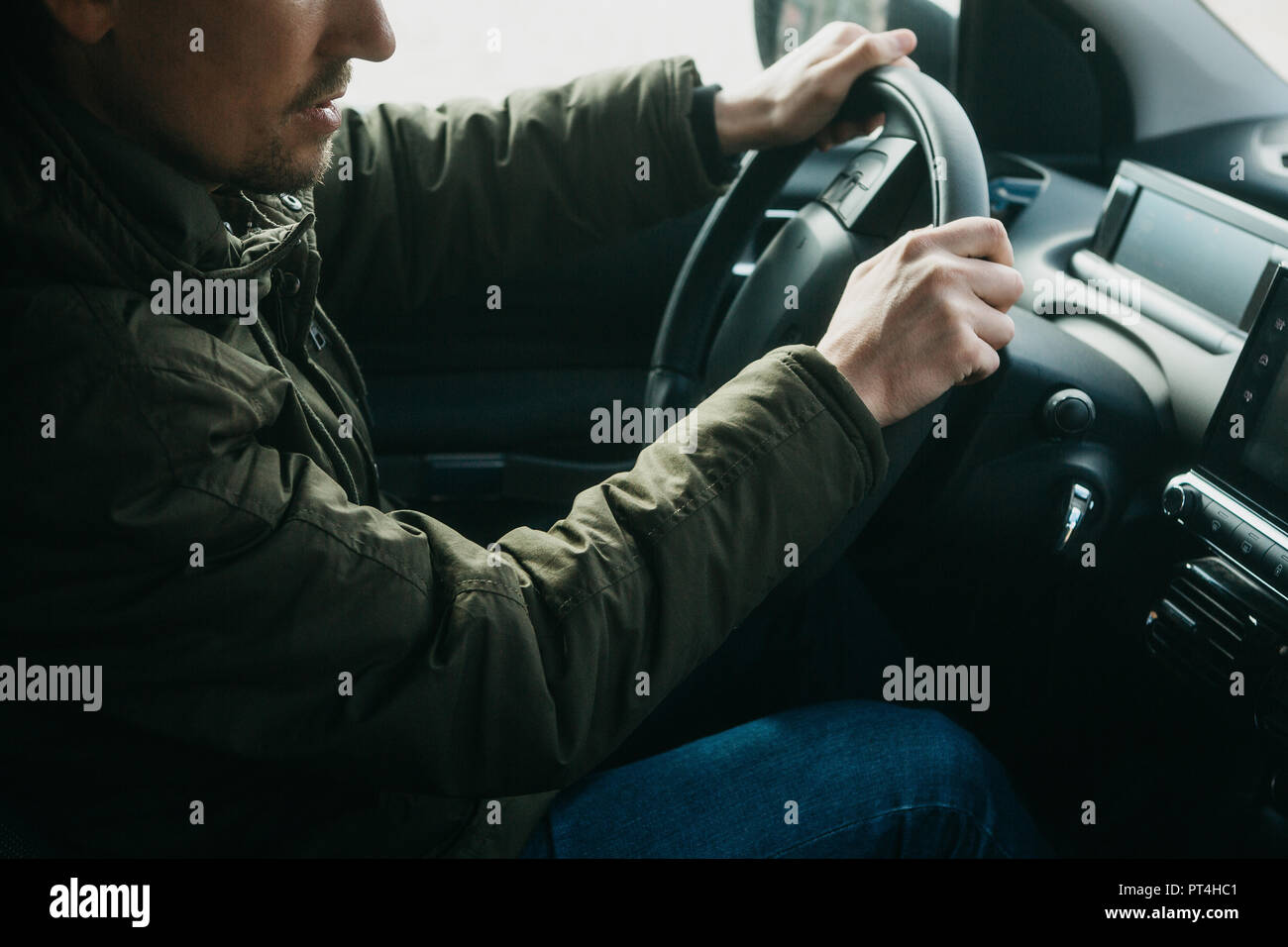 Drivers hand holding steering wheel hi-res stock photography and images ...