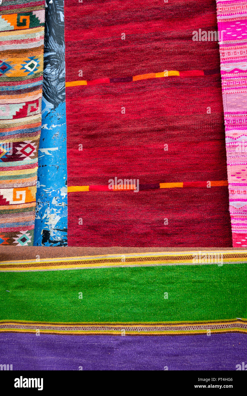 Traditional Zapotec woven rugs in Oaxaca, Mexico Stock Photo Alamy
