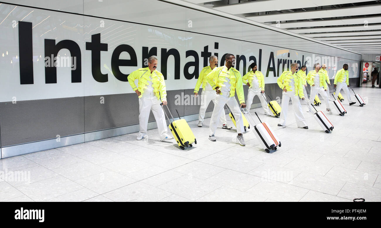 British Airways and Heathrow baggage handlers perform tributes to Heathrow baggage