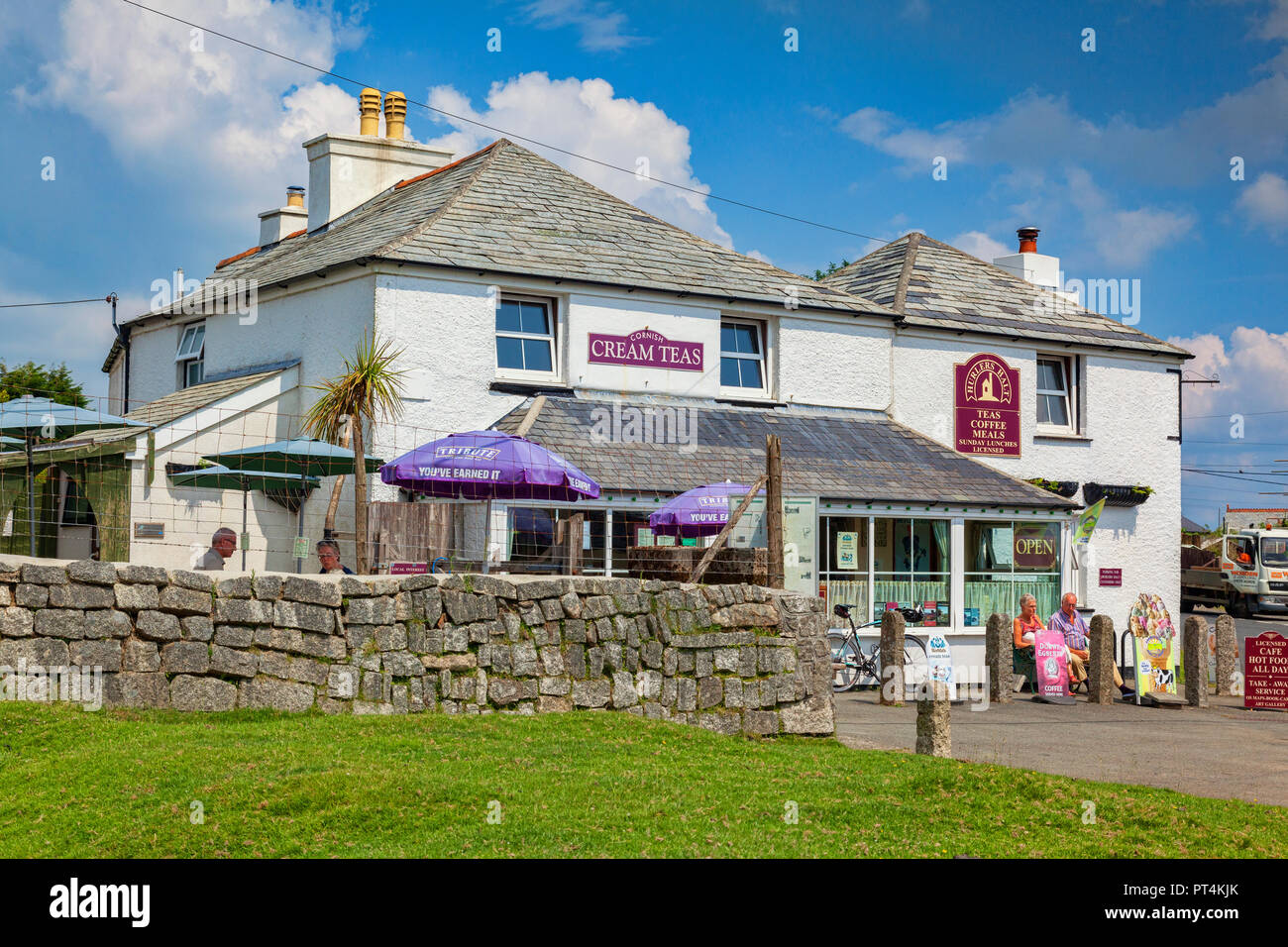 11 June 2018: Bodmin Moor, Cornwall, UK - The Hurlers Halt, a cafe at Minions which offers Cream Teas. Stock Photo