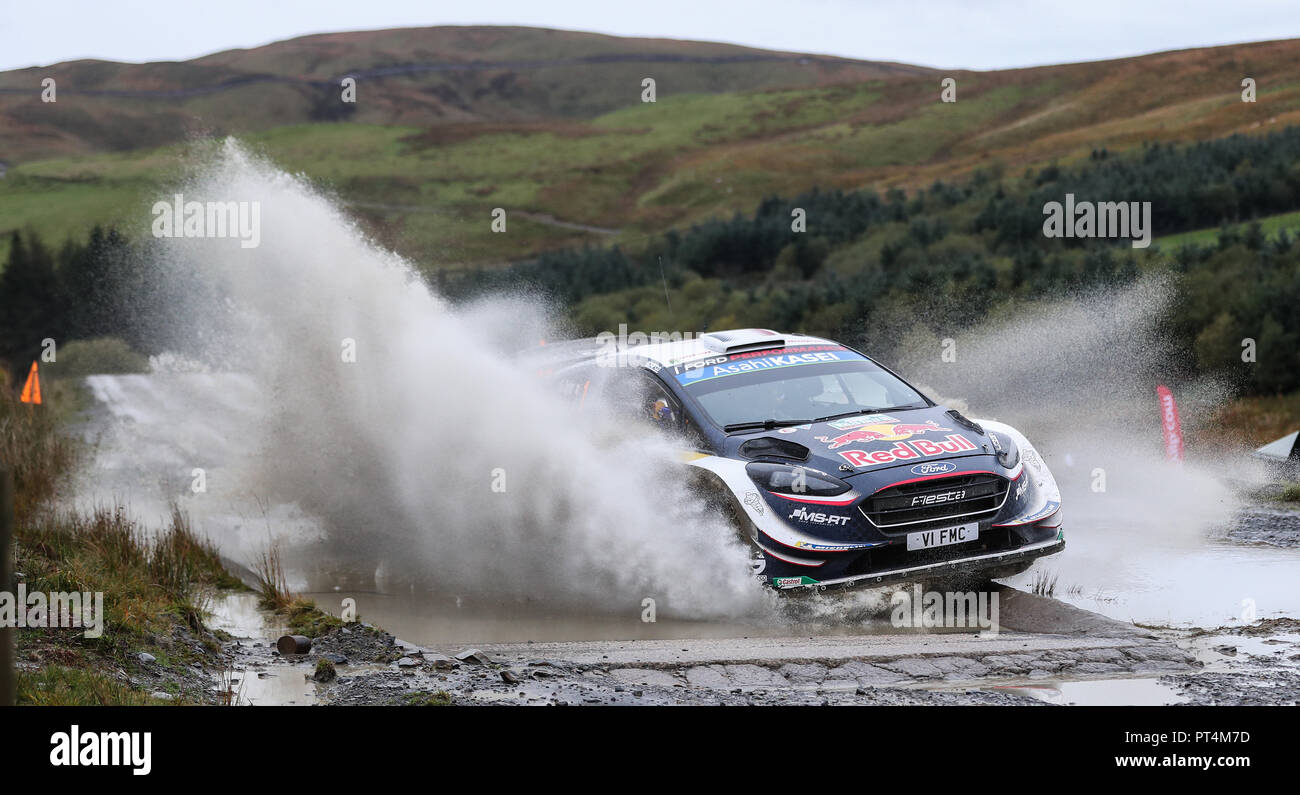 M-Sport Ford's Sebastien Ogier on the Sweet Lamb stage during day three of the DayInsure Wales Rally GB. PRESS ASSOCIATION Photo. Picture date: Saturday October 6, 2018. See PA story AUTO Rally. Photo credit should read: David Davies/PA Wire. Stock Photo