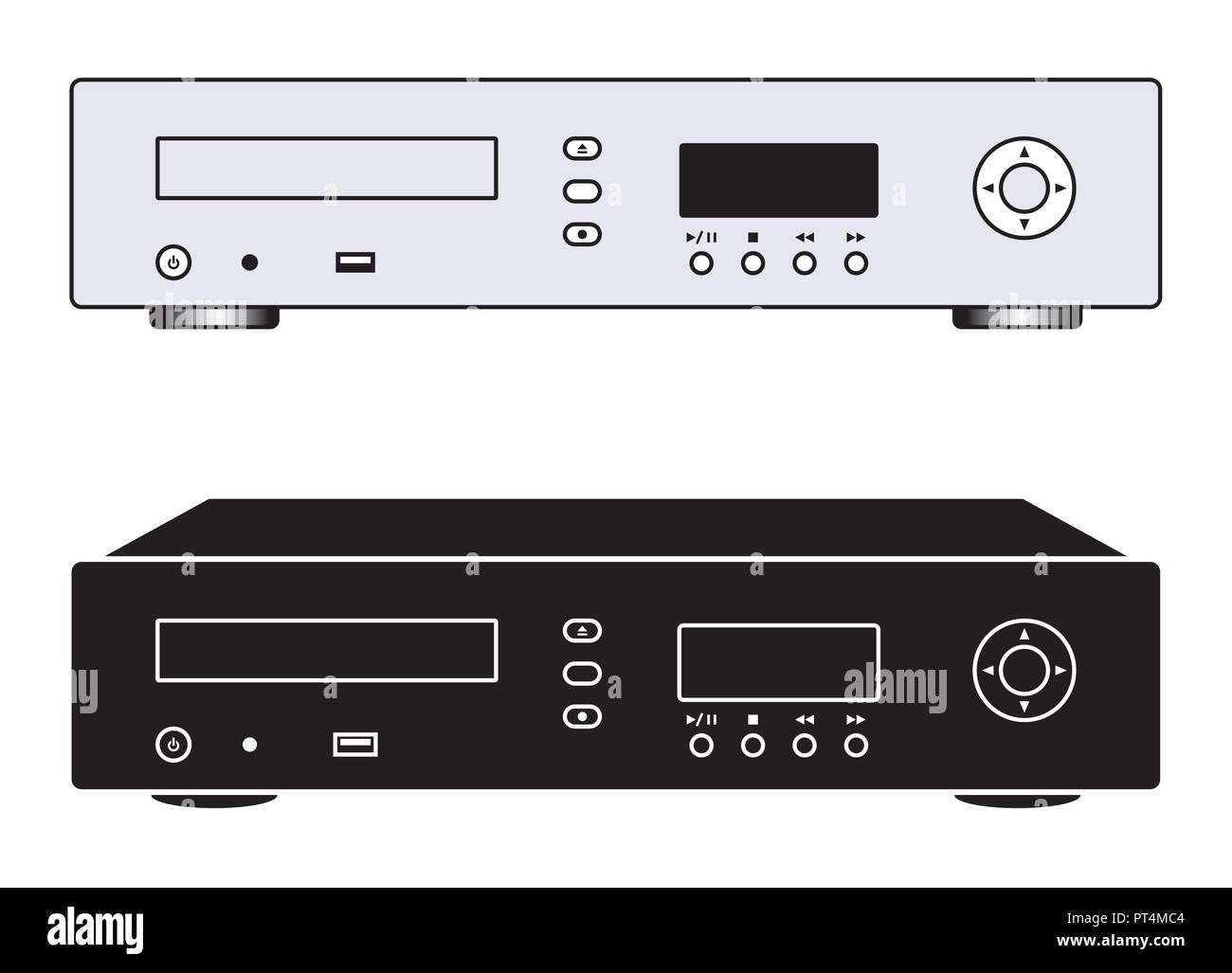 Music server. Digital source. Perspective and flat vector Stock Vector