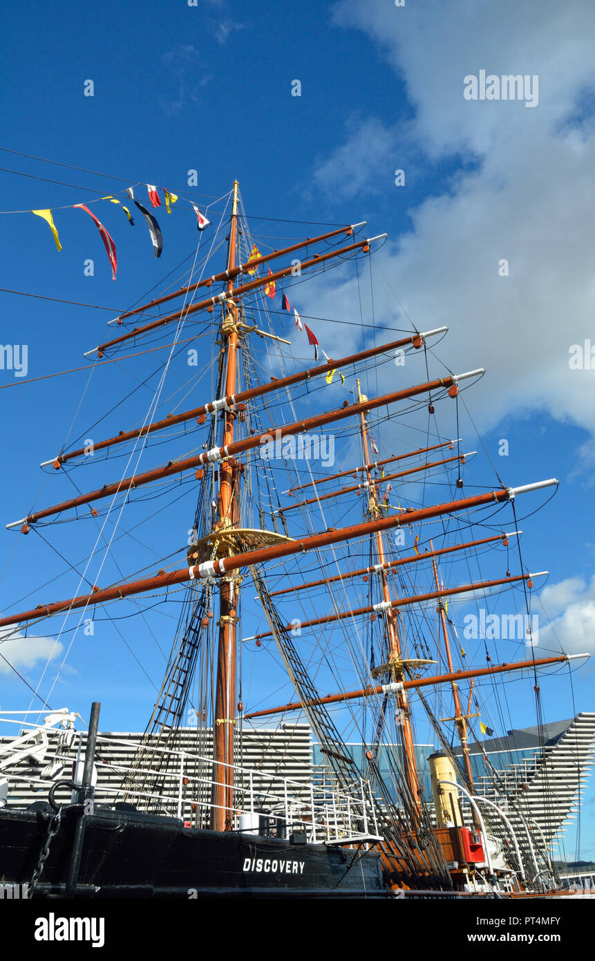 RRS Discovery; 1901 built in Dundee; Captain Scott; Sir Clement Markham; President of the Royal Geographical Society; Antarctic Expedition; Scotland;  Stock Photo