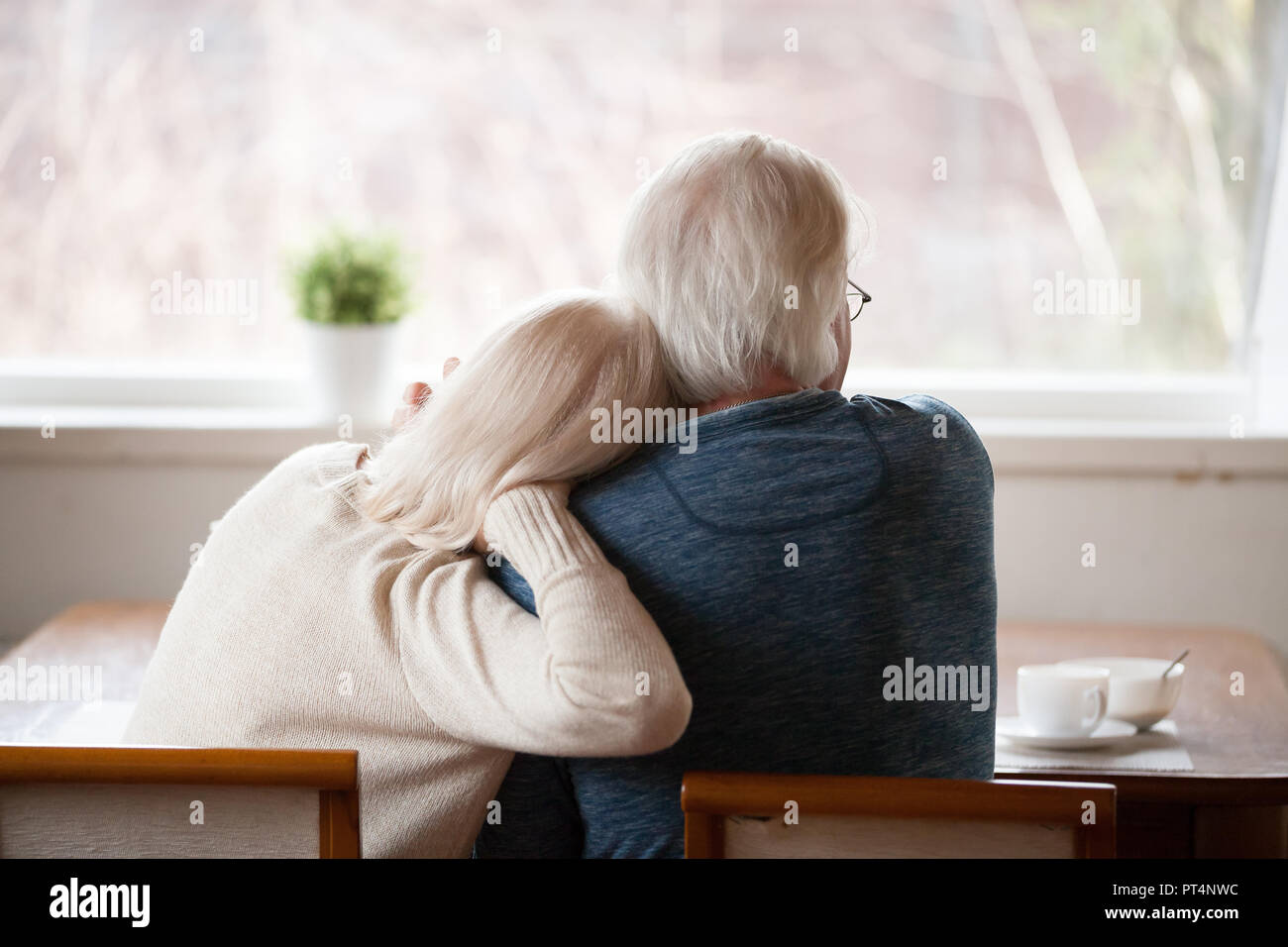 Old people care home rear view hi-res stock photography and images - Alamy