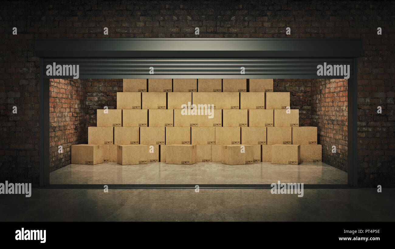 Garage full of boxes hi-res stock photography and images - Alamy