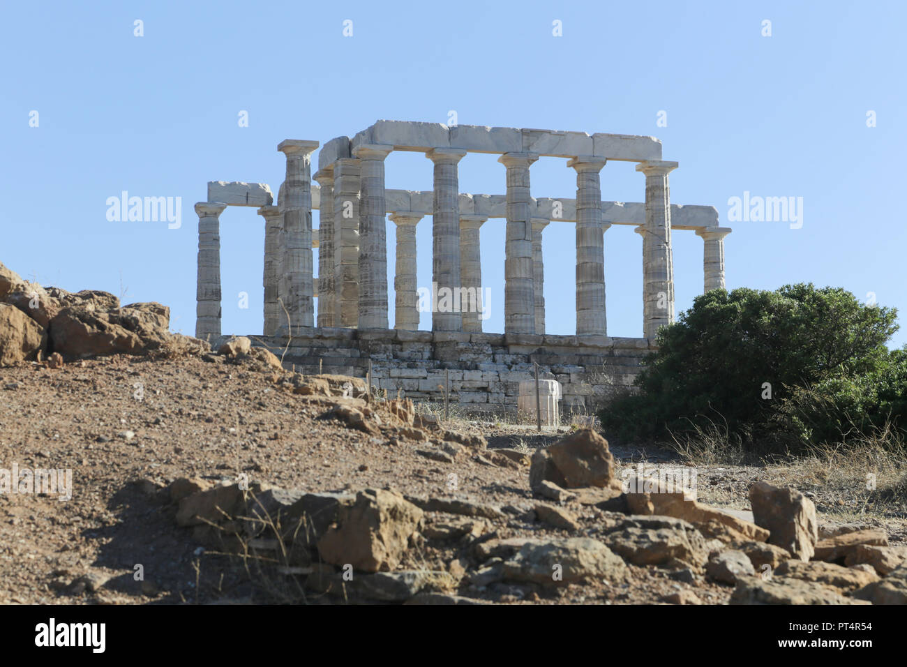 The Ancient Greek temple of Poseidon at Cape Sounion, Athens, Greece ...
