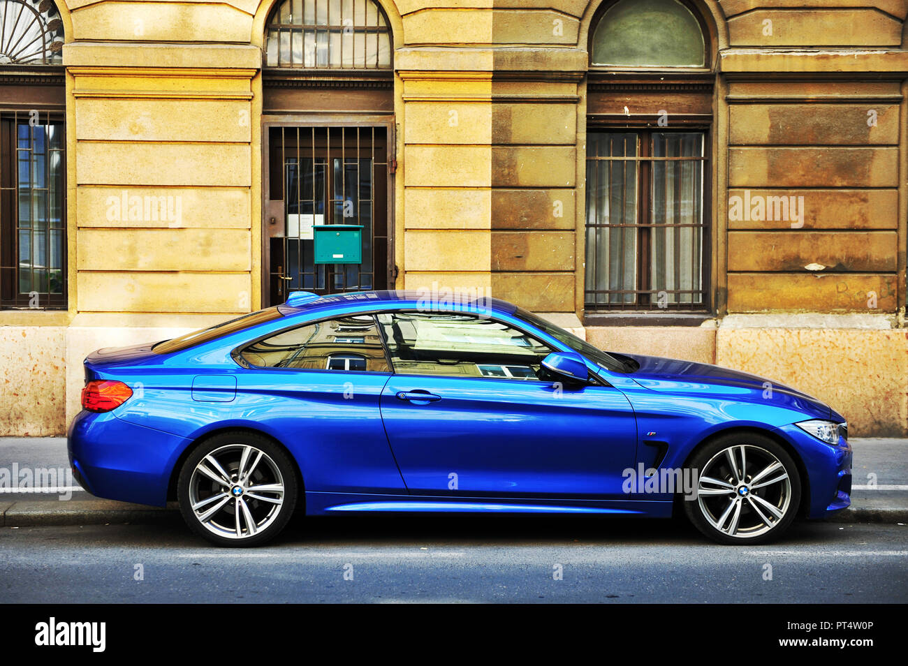 BUDAPEST, HUNGARY - 21 SEPTEMBER: BMW coupe 3 in the street of Budapest on September 21, 2018. Stock Photo