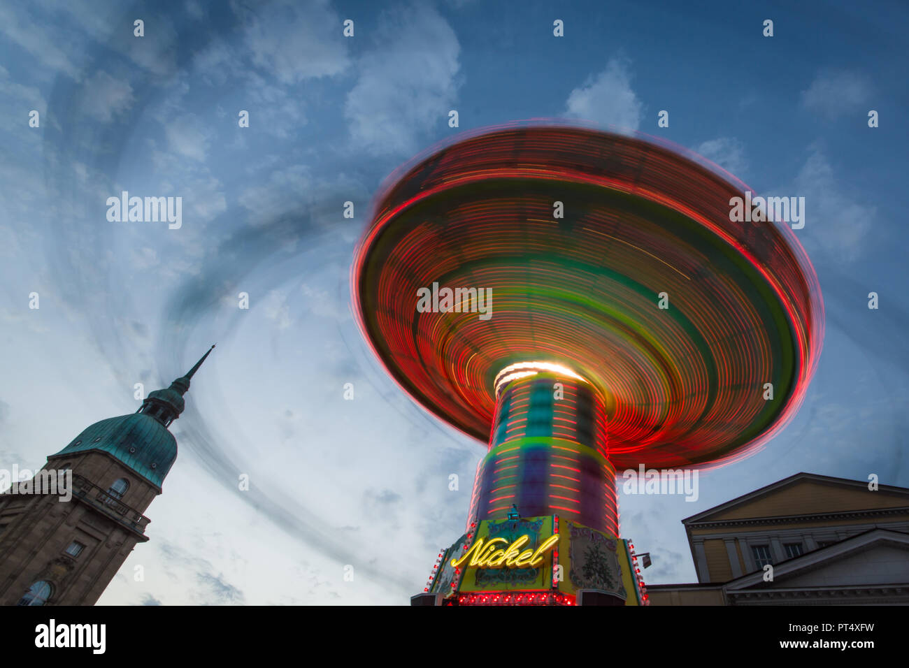 blured carousel spinning fast Stock Photo