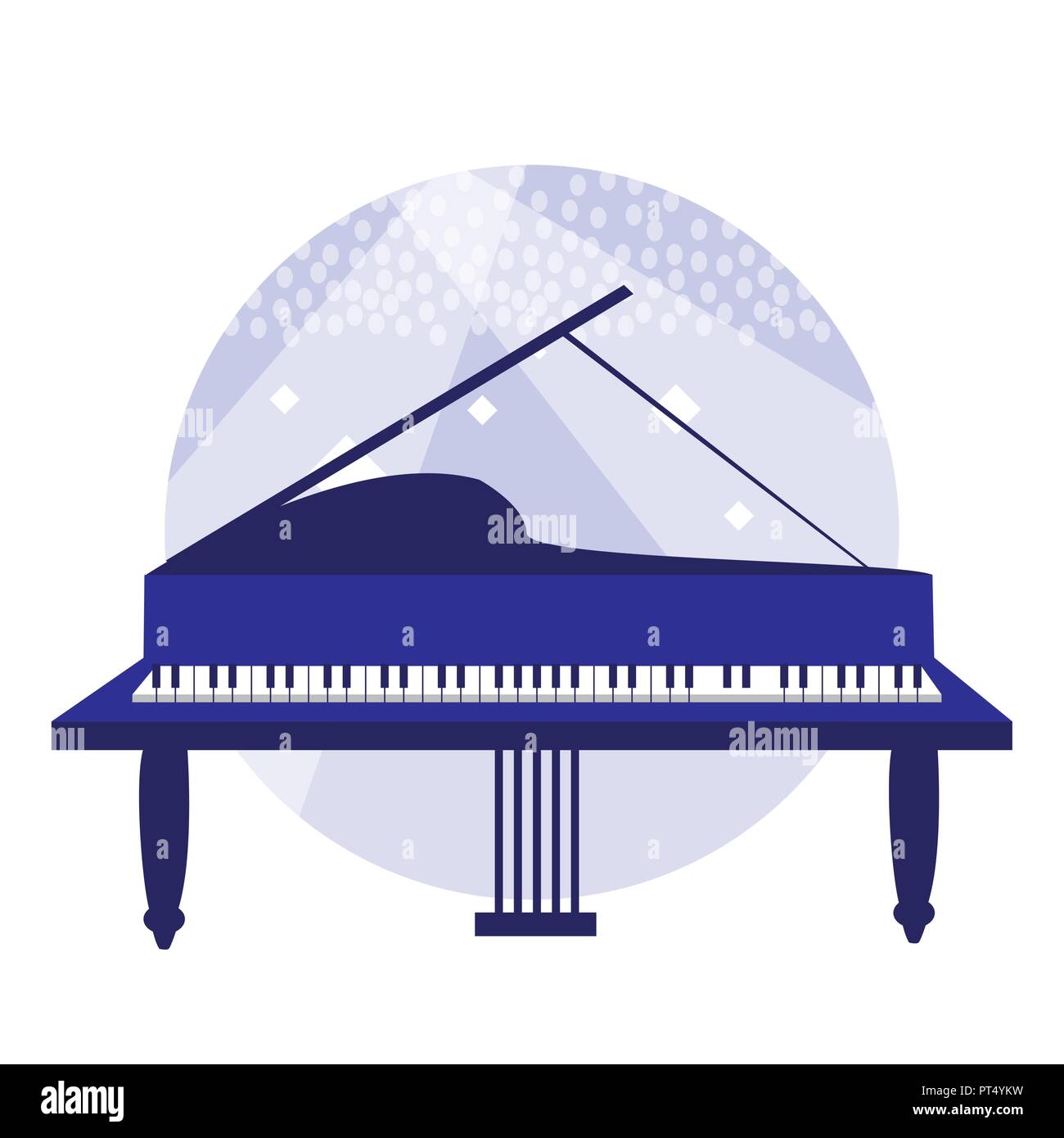 grand piano icon over white background, vector illustration Stock ...