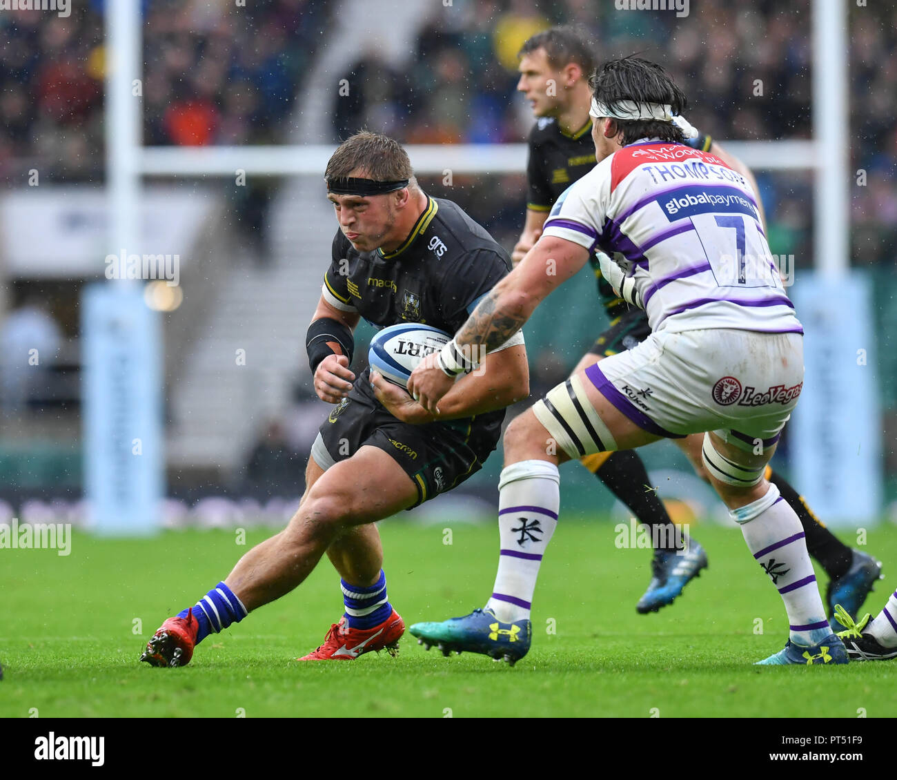 London, UK. 6th Oct 2018. during Gallagher Premiership match between Northampton Saints and Leicester Tigers in Aid of Rob Horne at Twickenham Stadium on Saturday, 06 October 2018. LONDON ENGLAND.  (Editorial use only, license required for commercial use. No use in betting, games or a single club/league/player publications.) Credit: Taka Wu/Alamy Live News Stock Photo