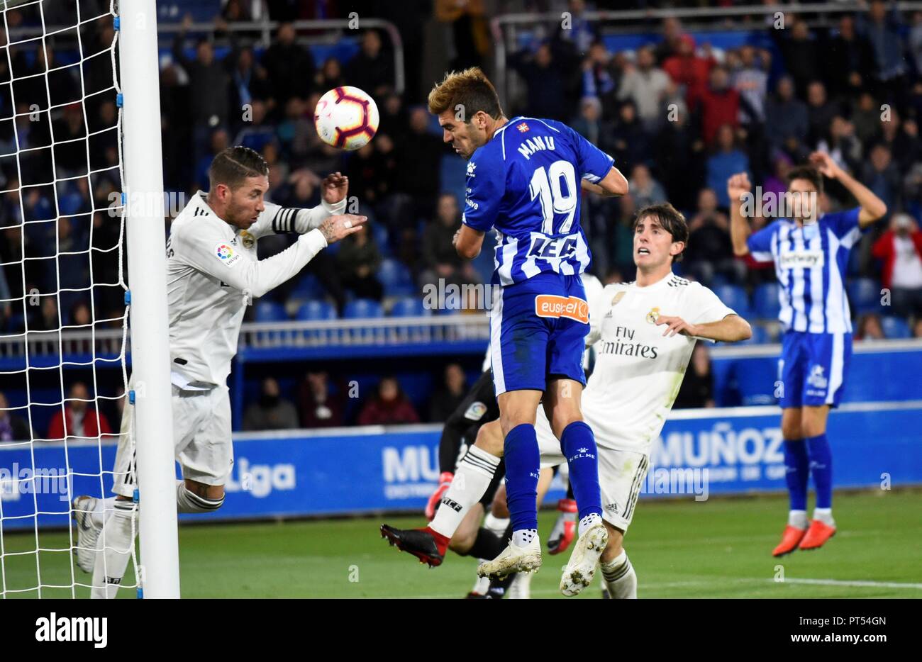 Deportivo Alaves Manu Garcia Sanchez C Scores During The Spanish Laliga Soccer Match Between Deportivo Alaves And Real Madrid At The Mendizorroza Stadium In Vitoria Northern Spain 06 October 2018 Efe Adrian Ruiz