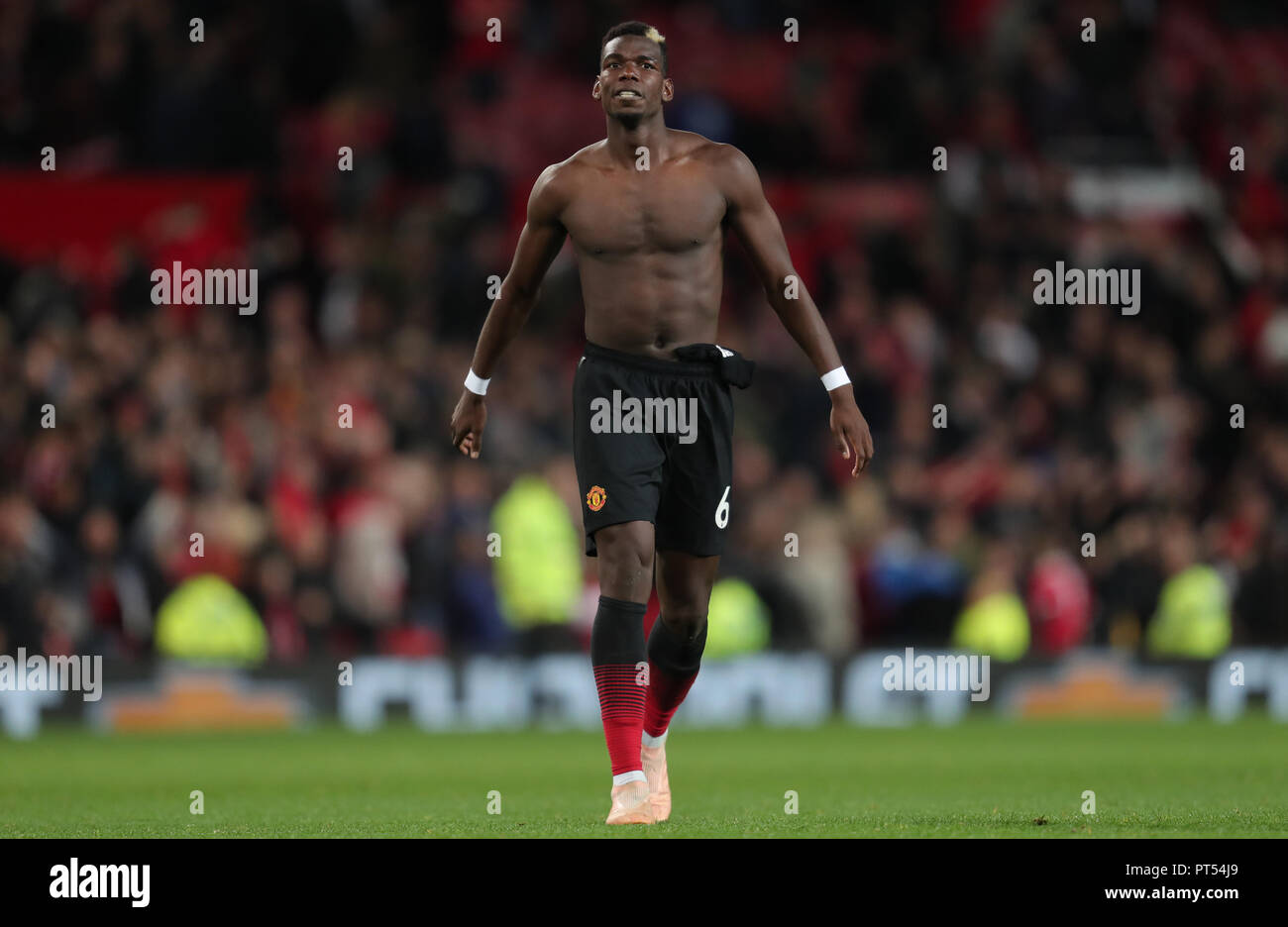 Paul Pogba MANCHESTER UNITED FC V NEWCASTLE UNITED FC MANCHESTER UNITED FC V NEWCASTLE UNITED FC 06 October 2018 GBD12350 PREMIER LEAGUE 06/10/18 OLD TRAFFORD, MANCHESTER STRICTLY EDITORIAL USE ONLY. If The Player/Players Depicted In This Image Is/Are Playing For An English Club Or The England National Team. Then This Image May Only Be Used For Editorial Purposes. No Commercial Use. The Following Usages Are Also Restricted EVEN IF IN AN EDITORIAL CONTEXT: Use in conjuction with, or part of, any unauthorized audio, video, data, fixture lists, club/league logos, Betting, Games o Stock Photo