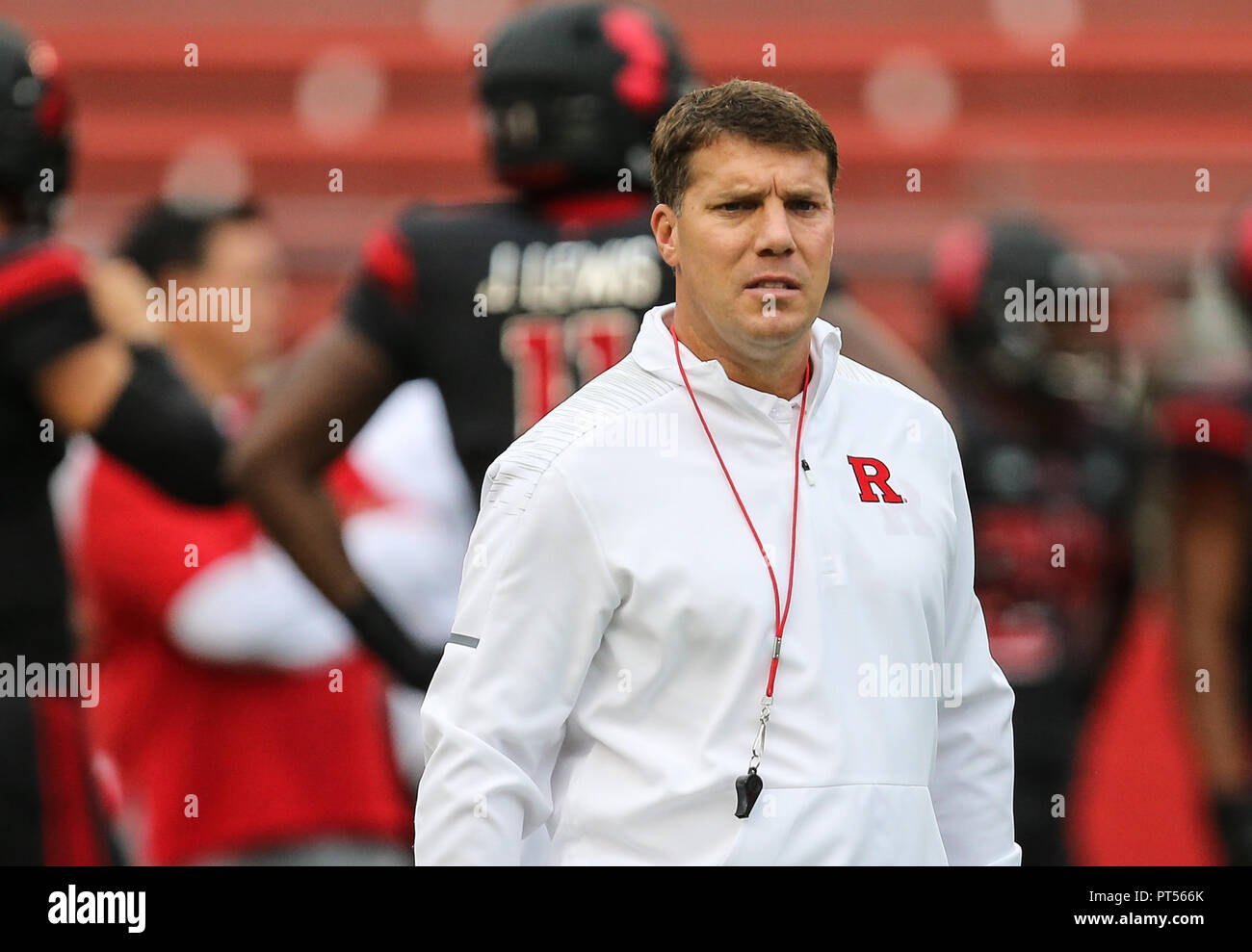 Piscataway, NJ, USA. 6th Oct, 2018. Rutgers head coach Chris Ash before an NCAA football game between the Illinois Fighting Illini and the Rutgers Scarlet Knights at HighPoint Solutions Stadium in Piscataway, NJ. Mike Langish/Cal Sport Media. Credit: csm/Alamy Live News Stock Photo