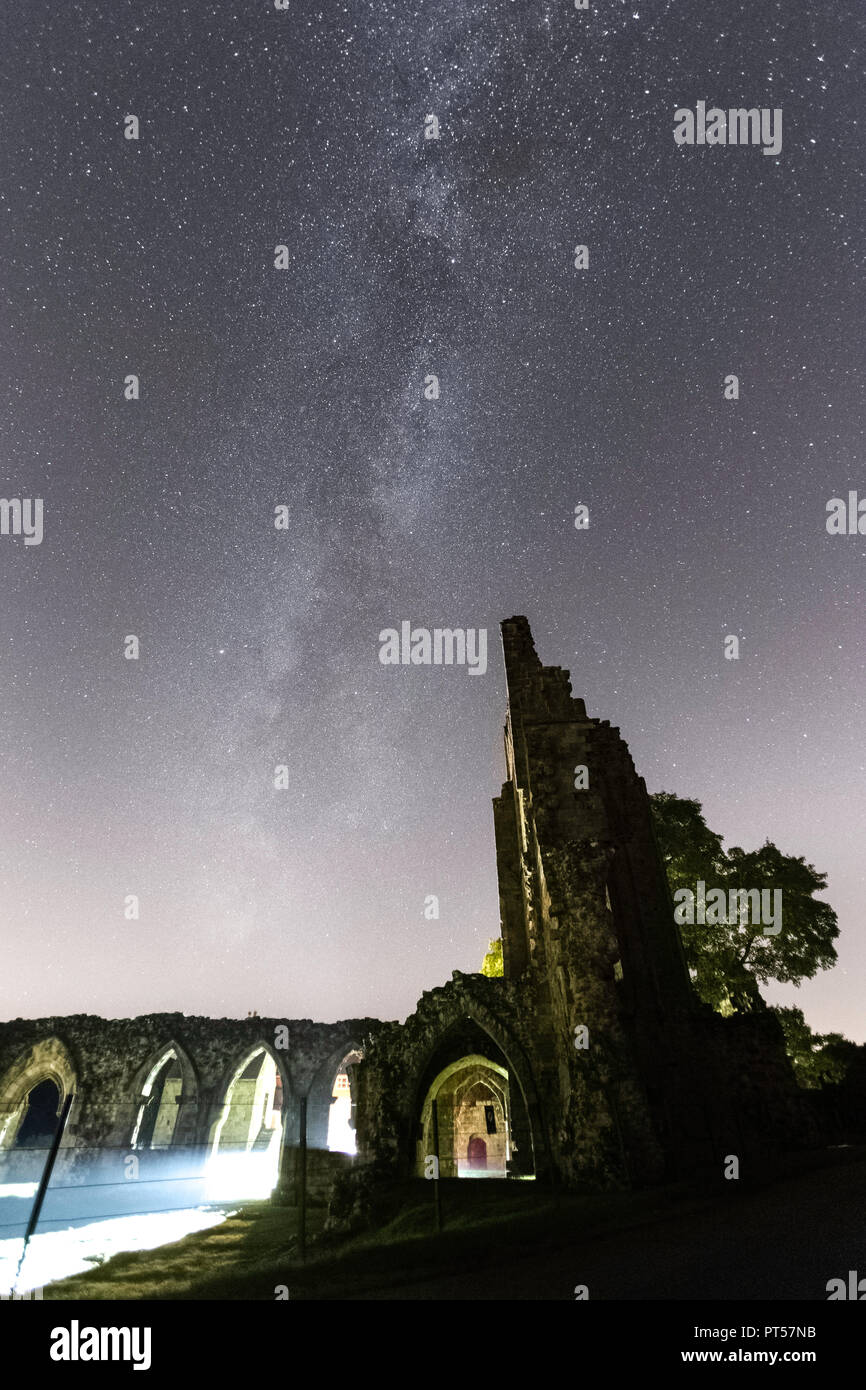 Milky Way, Croxden Abbey, Staffordshire, UK. 6th October 2018. Photograph by Richard Holmes. Credit: Richard Holmes/Alamy Live News Stock Photo