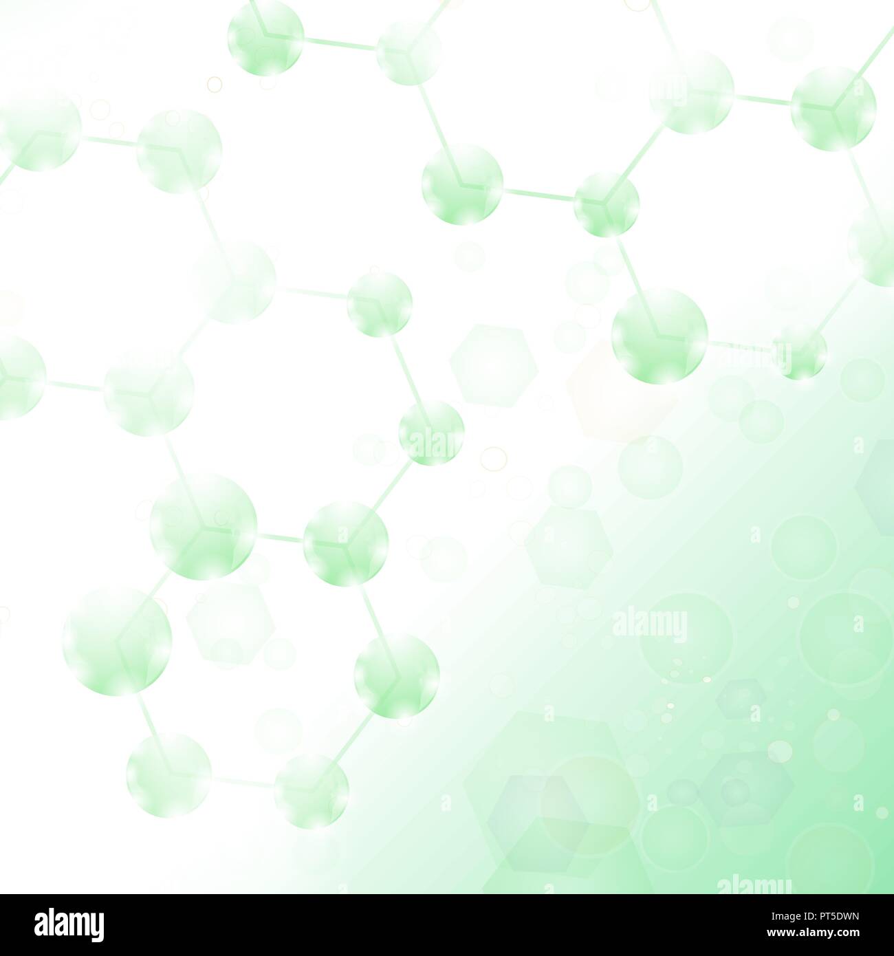 Abstract Molecules Design. Structure Molecule and Communication. Hexagonal Genetic and Chemical Structure Stock Vector