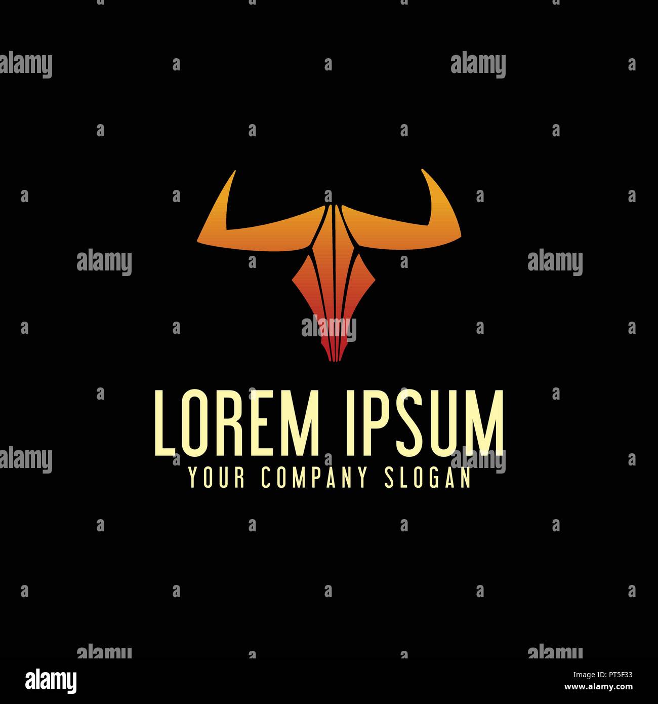 Buffalo bull abstract logo. luxury design concept template Stock Vector ...