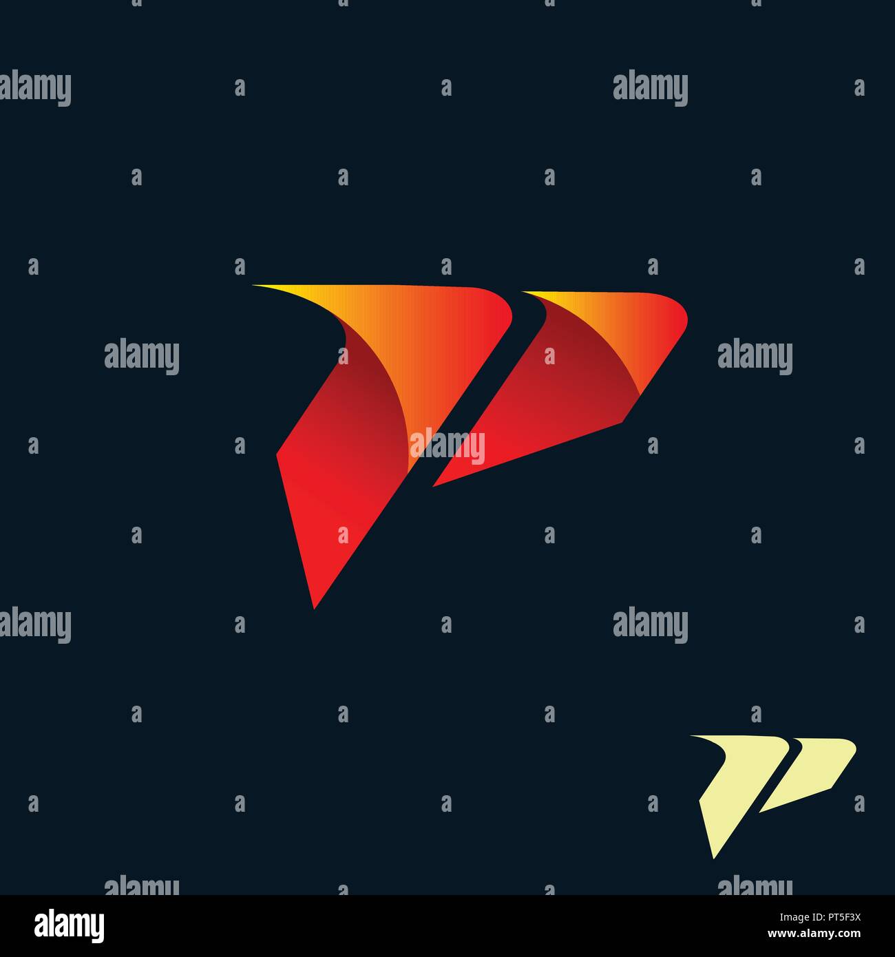 modern letter P logo. speed fast design concept template Stock Vector ...