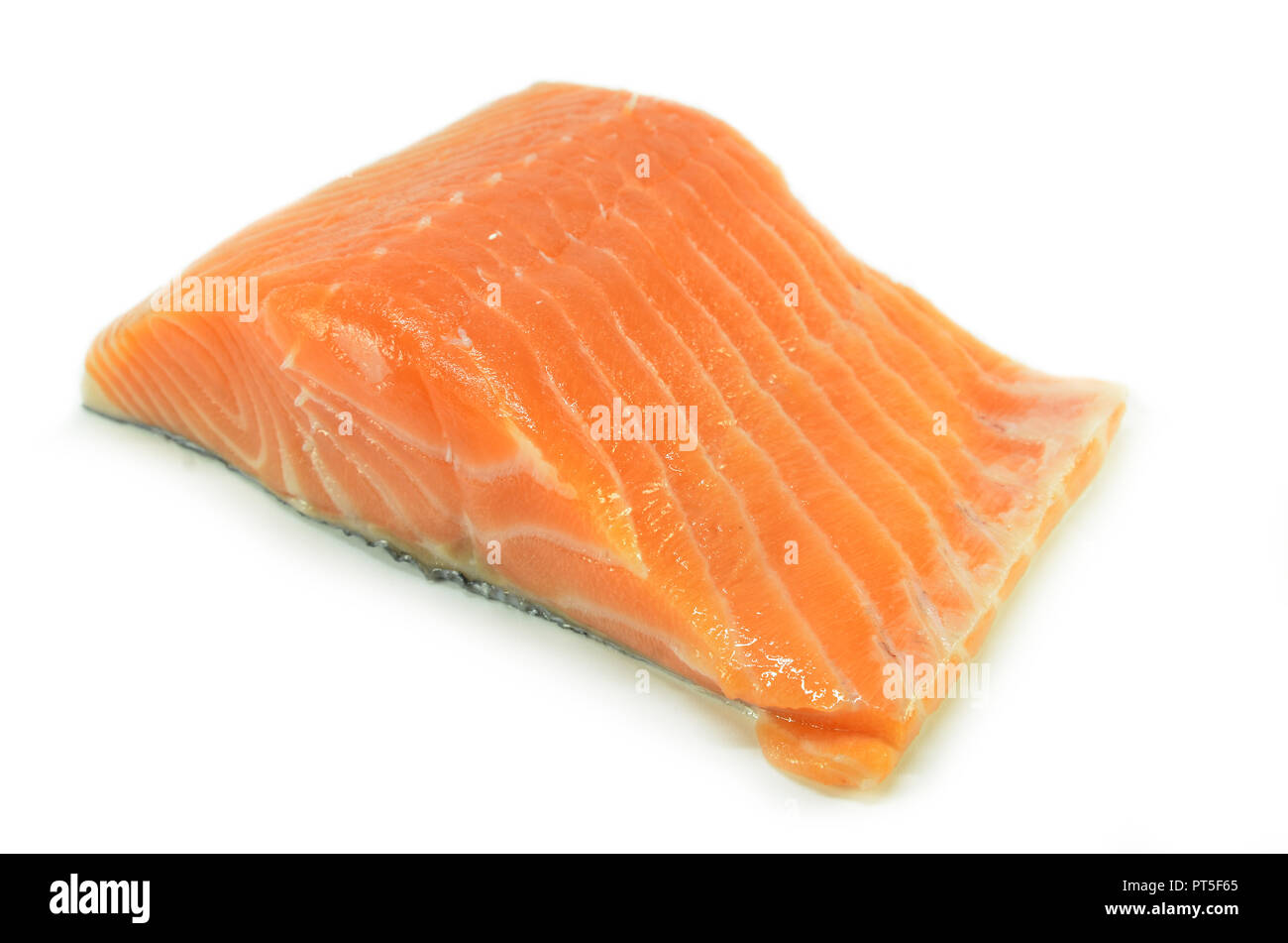 Fresh salmon fillet isolated on white background Stock Photo - Alamy