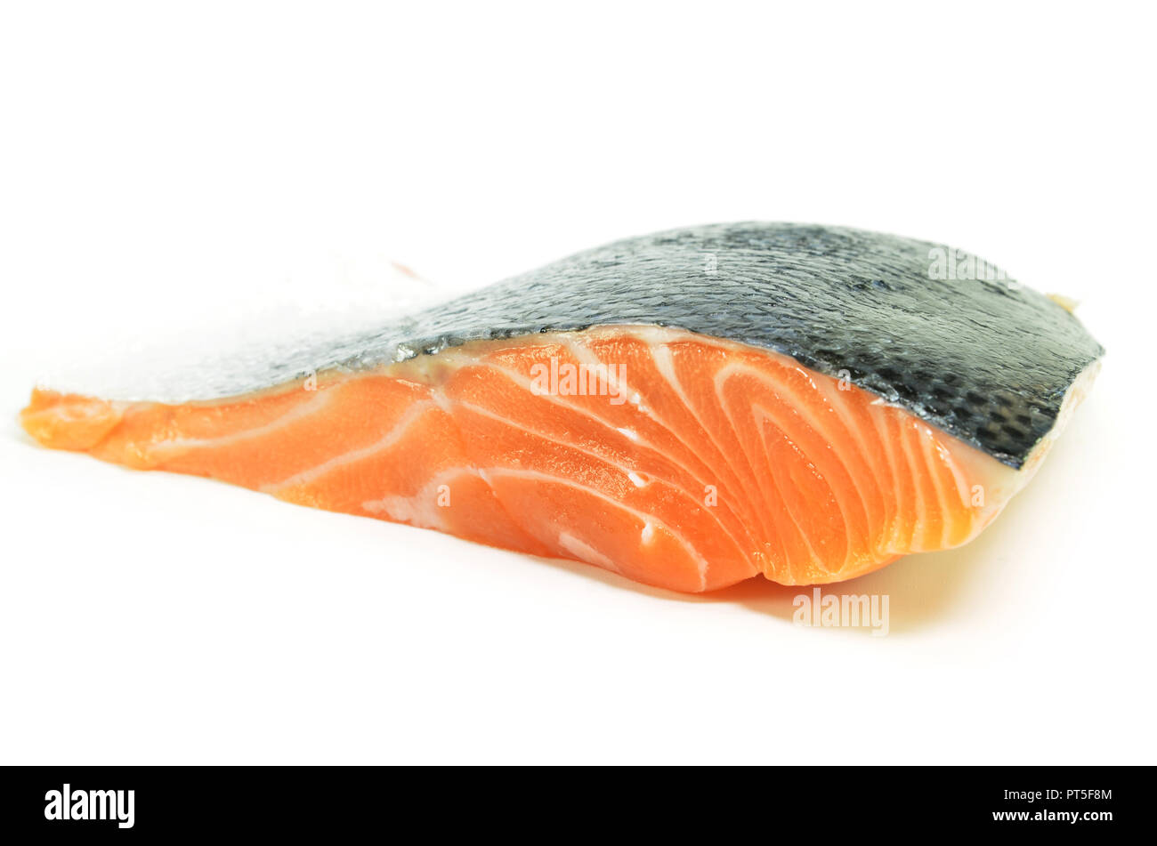 Fresh salmon fillet isolated on white background Stock Photo - Alamy