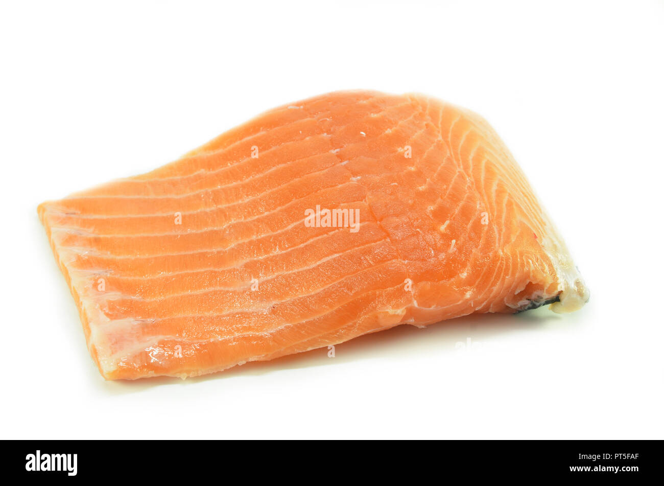 Fresh salmon fillet isolated on white background Stock Photo - Alamy