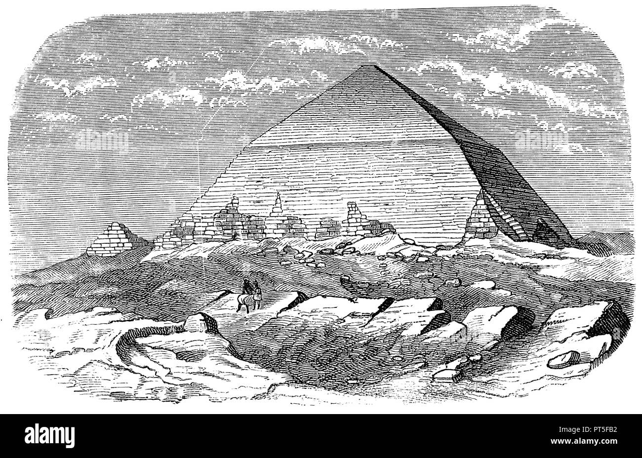 Pyramid of Daschur (to Vyse and Perring), anonym  1870 Stock Photo