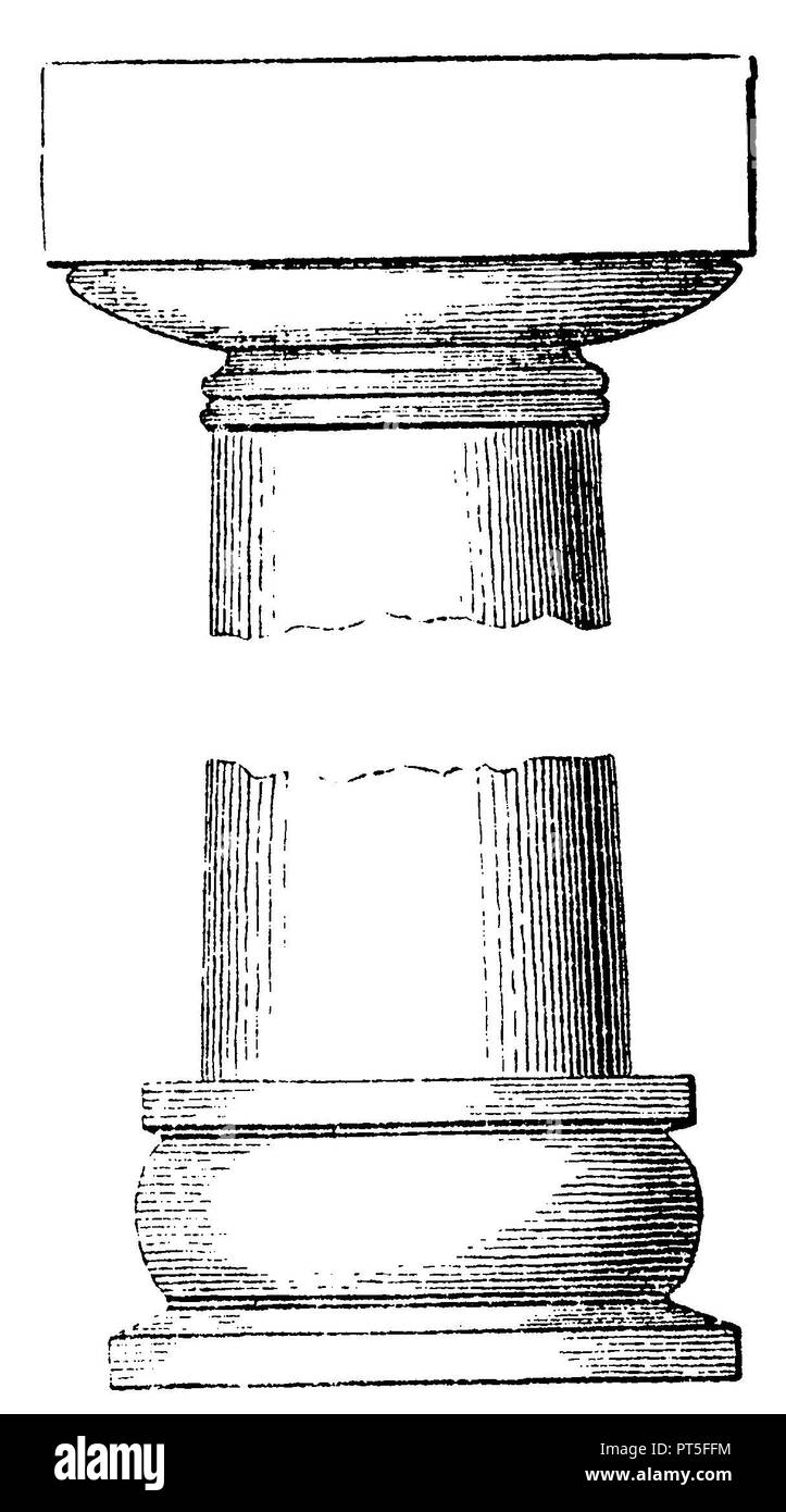 Pillar from the Cucumella to Volci, anonym  1870 Stock Photo