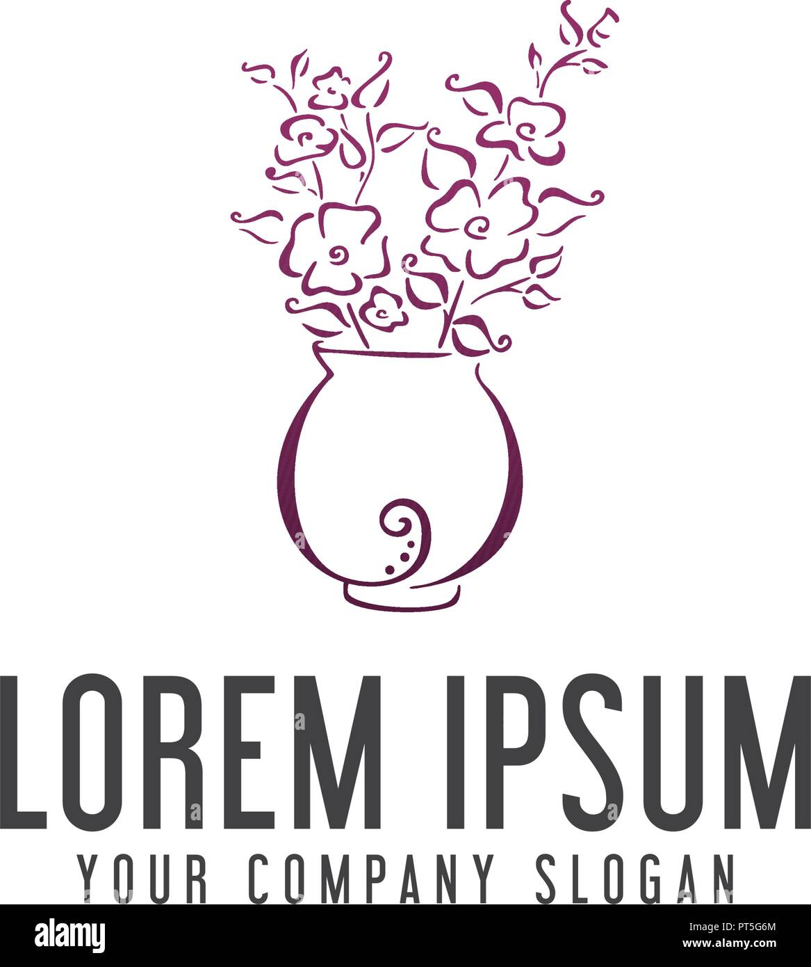 Flowers and vases logo design concept template Stock Vector Image & Art Alamy