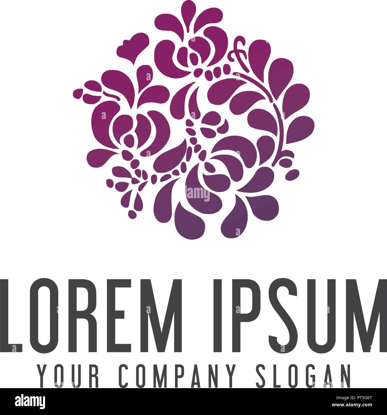 flower decoration logo design concept template. design concept template