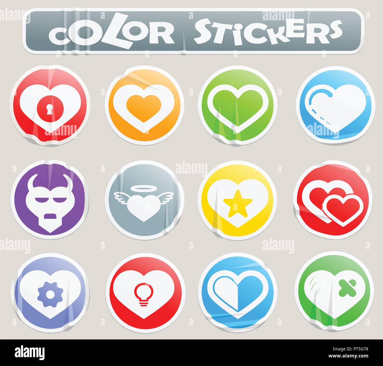 Heart color stickers Stock Vector Image & Art Alamy